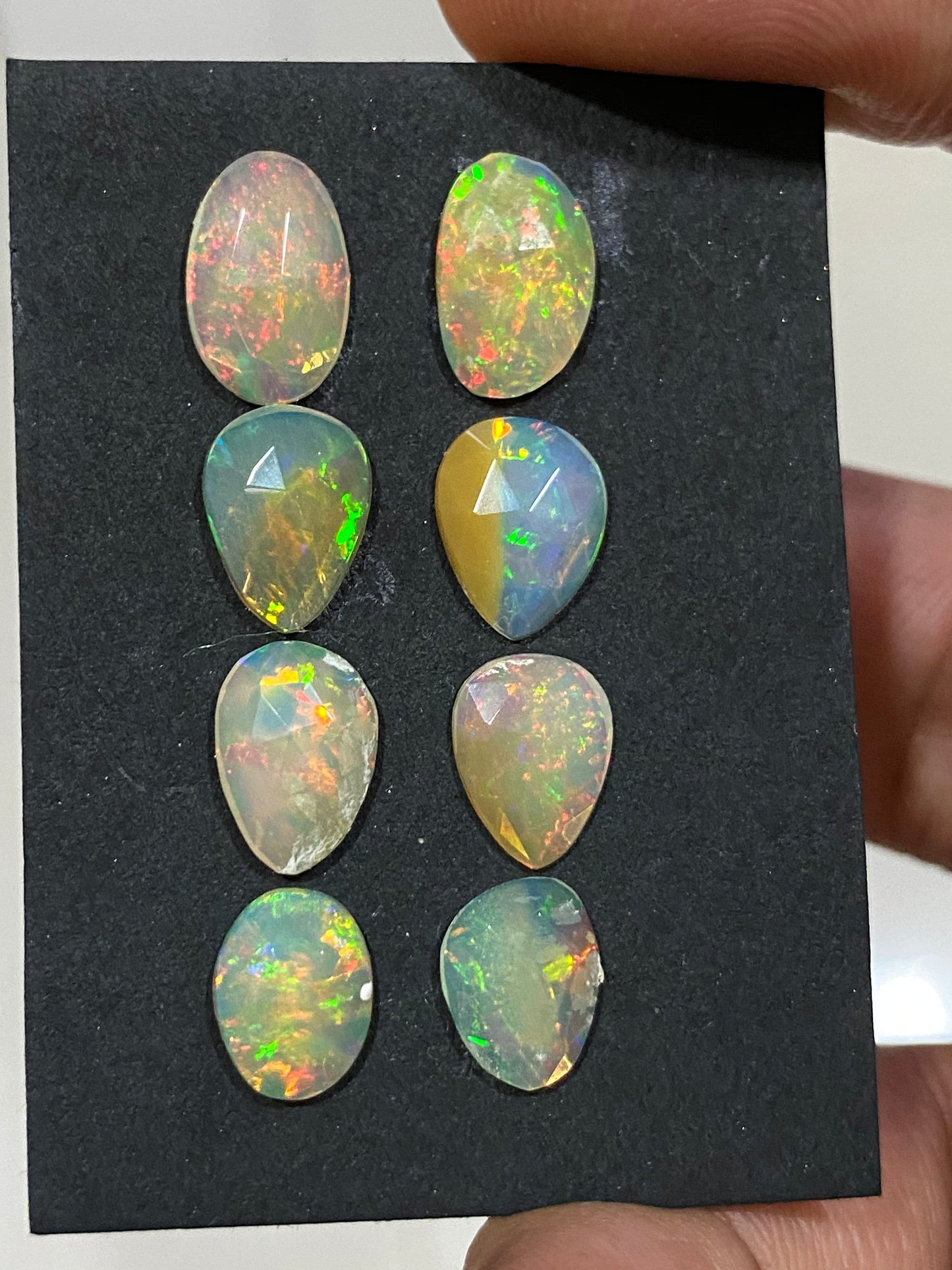 Alluring Ethiopian opal rosecut Welo opal rosecut earrings supply wt 6.5 cts pcs 8 size rosecut opal beautiful fire natural opal rosecut
