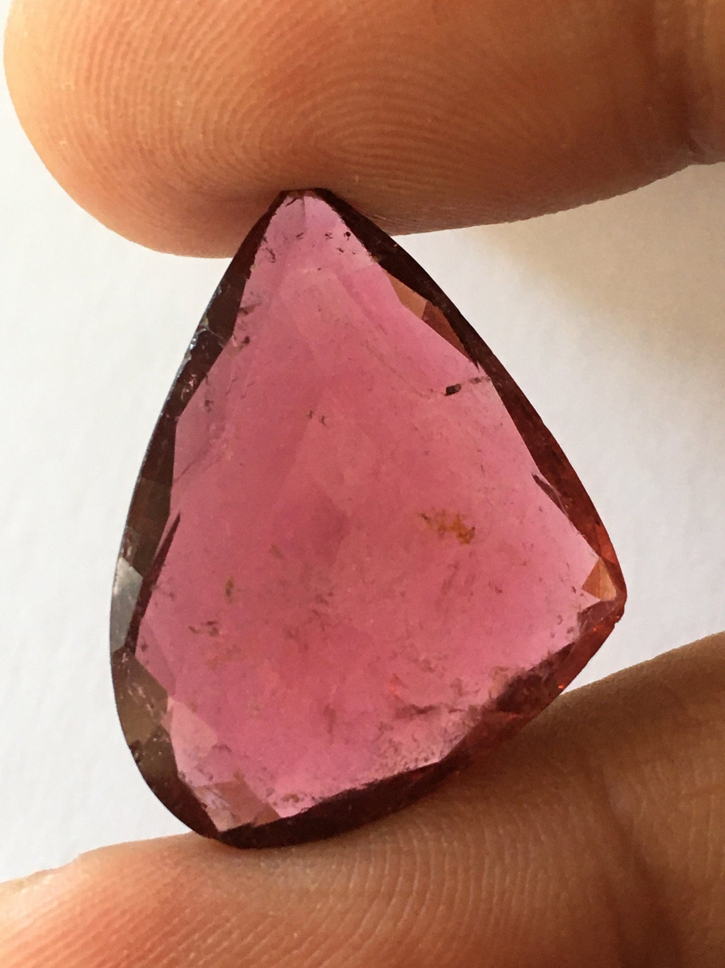 Gorgeous rare pink tourmaline fancy faceted briolette weight 25 carats size 24x20mm tourmaline cut for pendant