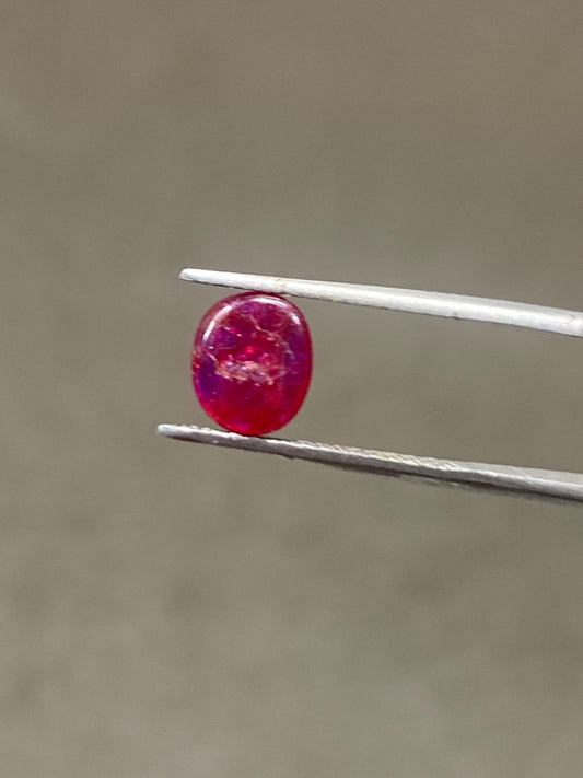 Rare natural ruby cabochon mozambique mines lot oval ovalish pcs wt 1.30 cts small size 7.2x6.3mm untreated ruby smooth