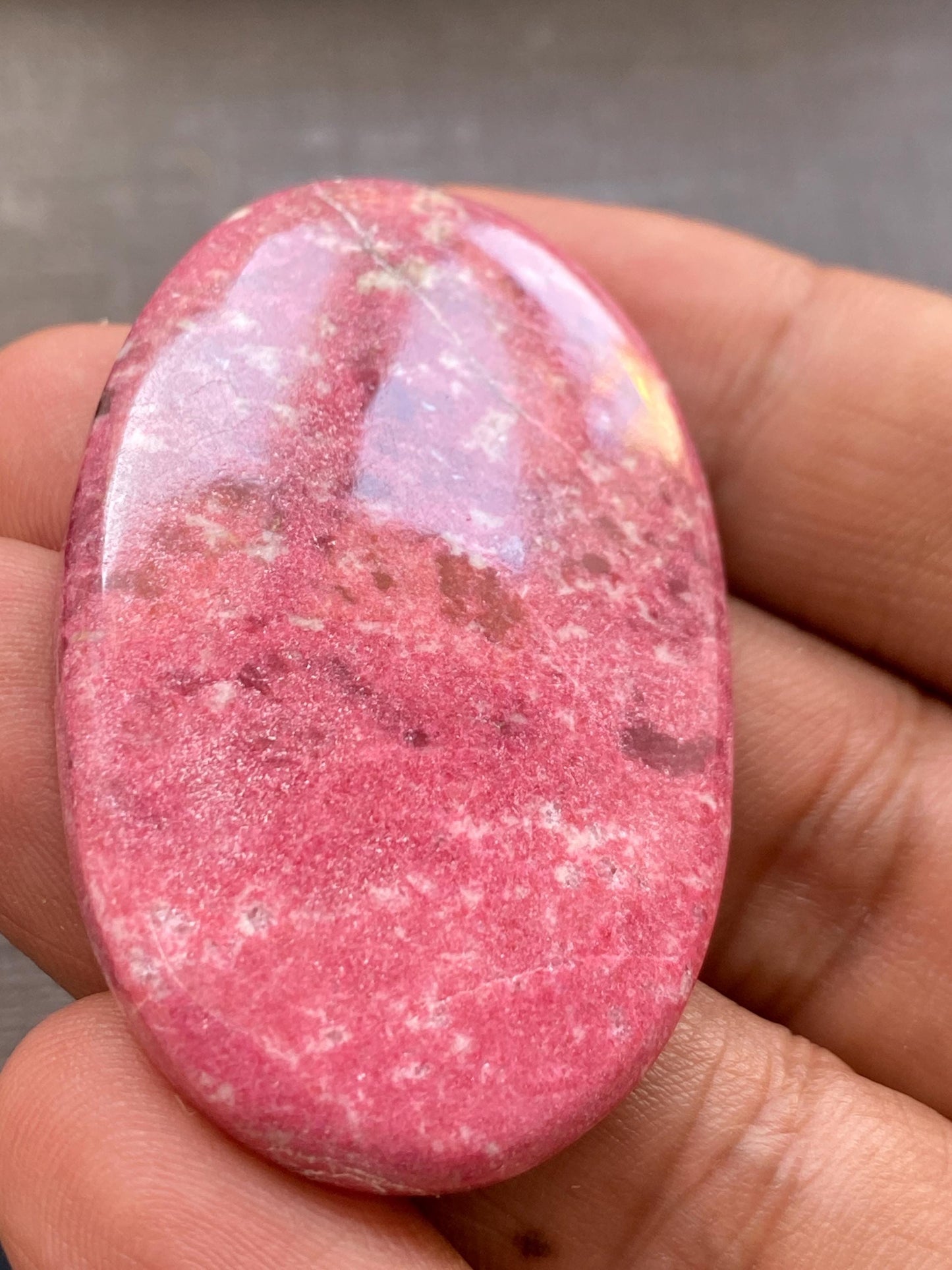 Gorgeous Thulite Rosaline Norway mines aaa rare huge oval cabochon wire wrap supply 4.64 grams 53x33mm Thulite cabochon oval cabochon