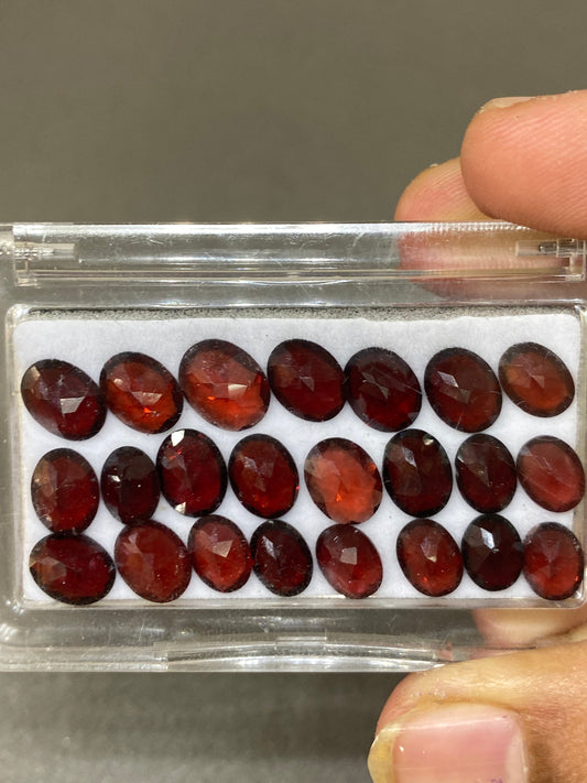 Rare Garnet cut oval shape pcs 23 size  wt 38 cts 8.1x6mm-10x8mm Garnet cut stone good quality January birth stone