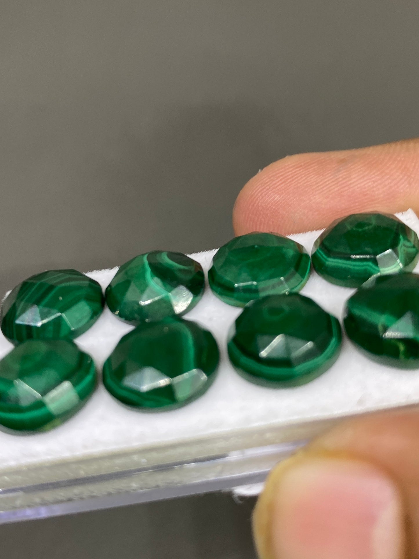 Malachite Round rosecut wholesale lot weight 55 carats pcs 8 size 12mm flatback gems malachite round rosecut