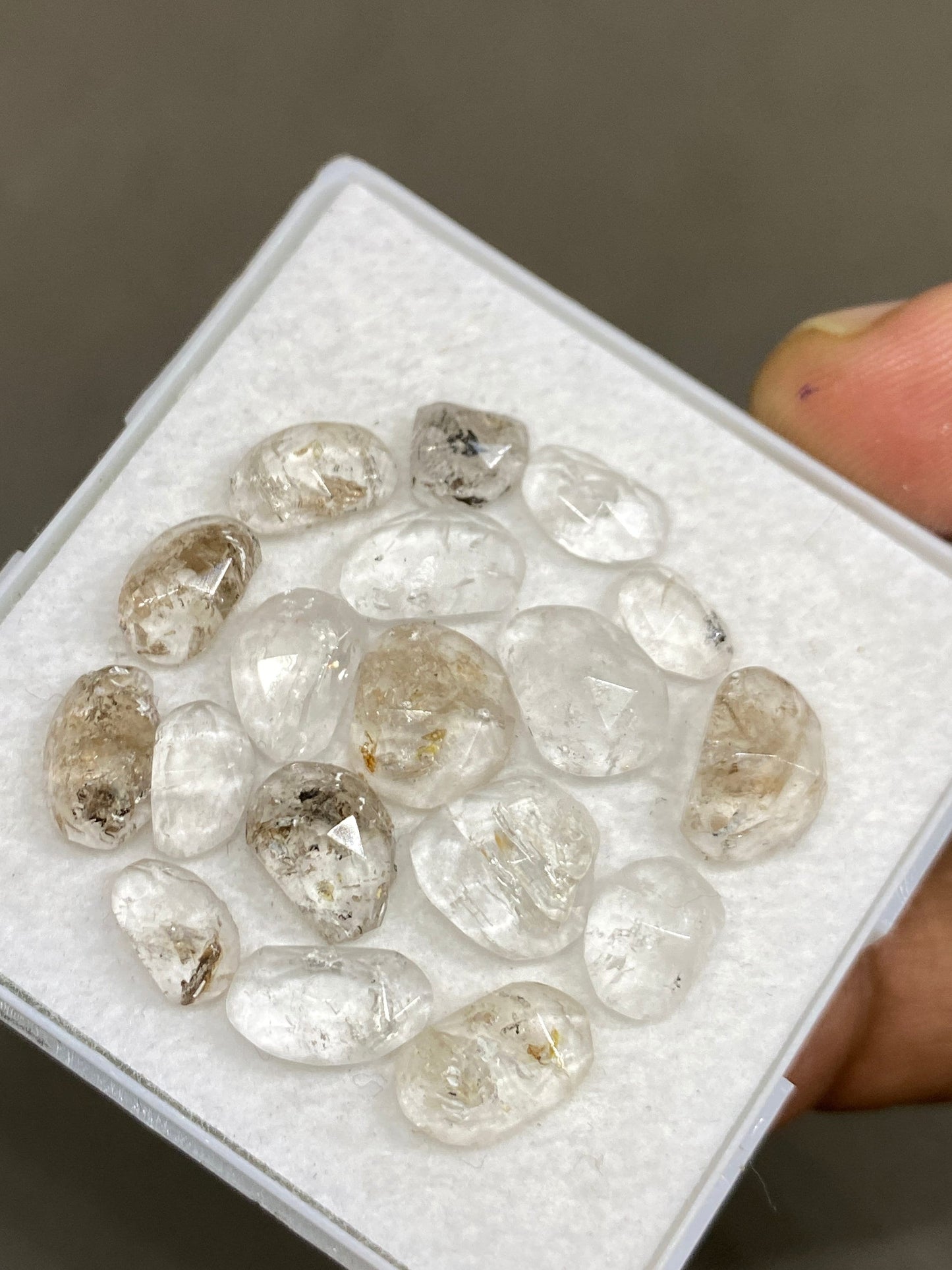 Rare herkimer diamond rosecut lot amazing quality pcs 18 wt 26 carats size 7.5x4.5mm-10.5x8mm rosecut herkimer diamond