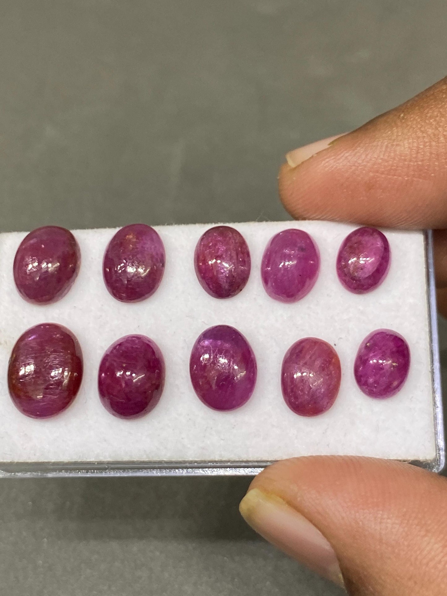 Very rare Mozambique Natural Ruby Cabochons oval 27 carats  pcs 10 size 8x6mm-11x9mm rare ruby cabochons wholesale lot