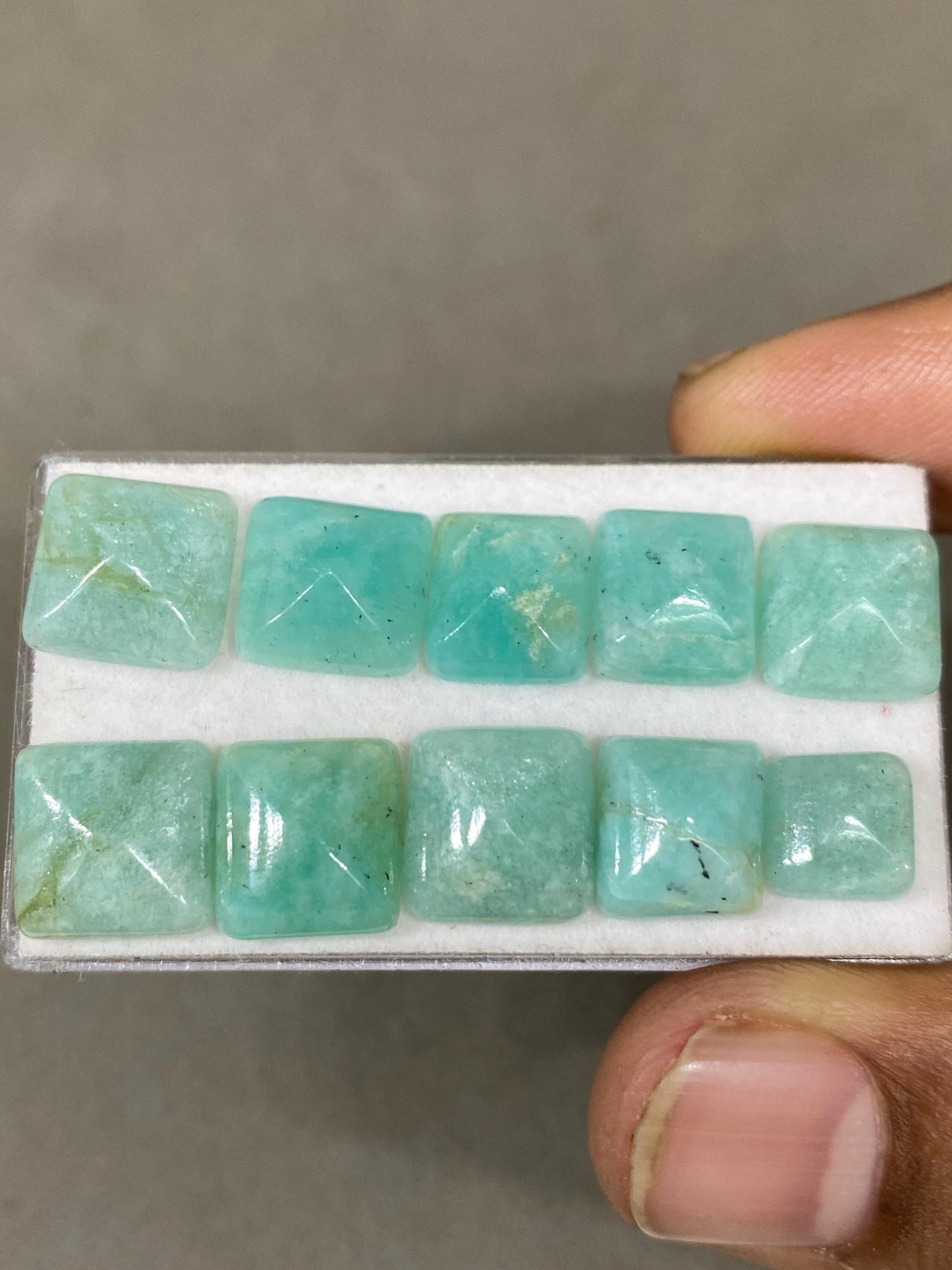 Aweome rare amazonite sugar loaf cabochons  weight 35 cts pcs 10 size 8mm-11mm amazonite  sugarloaf cabcohon