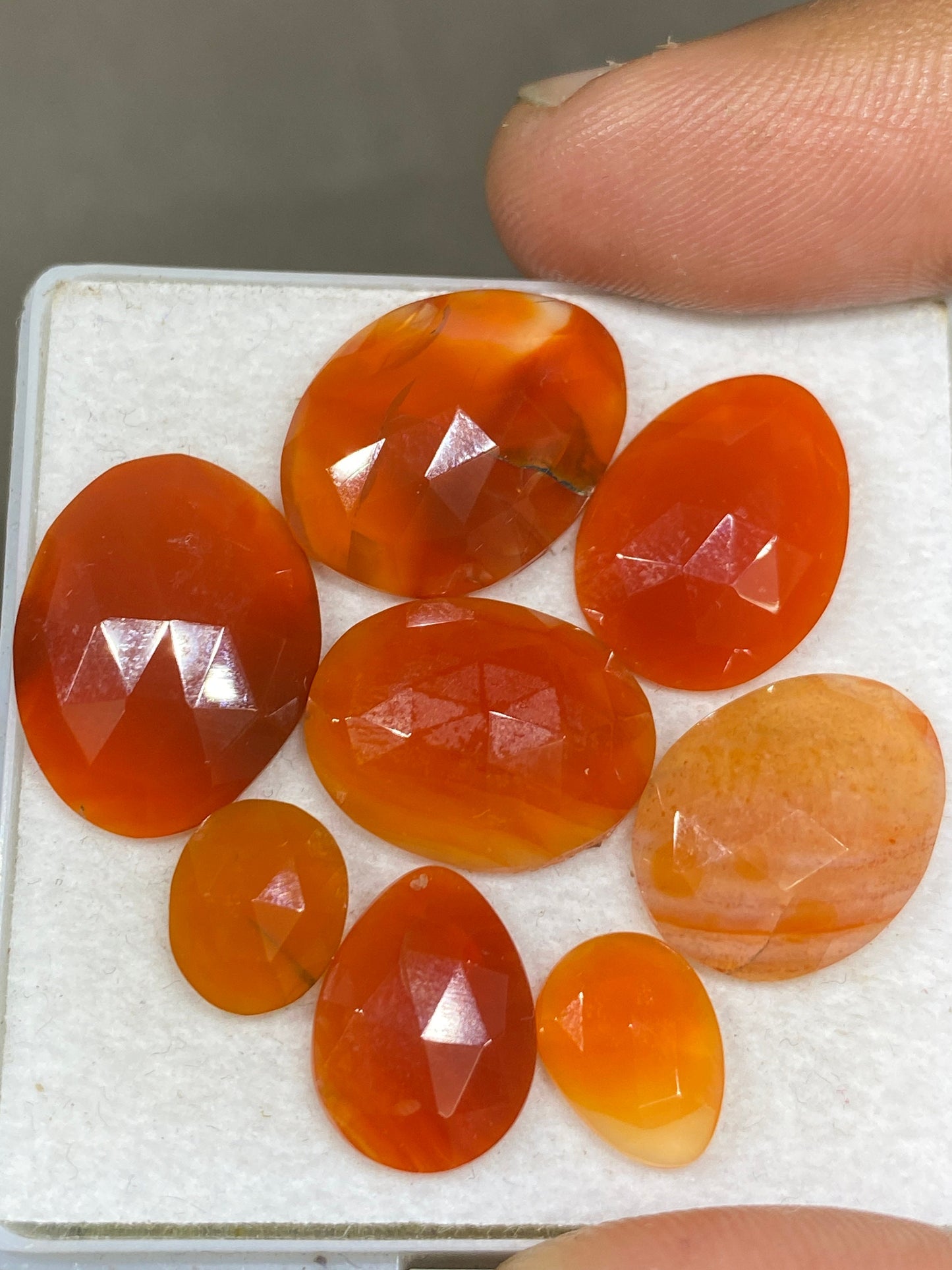 Beautiful  Carnelian rosecut ovals big size pcs 8 wt 45 carats size 11x8-19x15mm aaa quality oval shapes carnelian cabochons