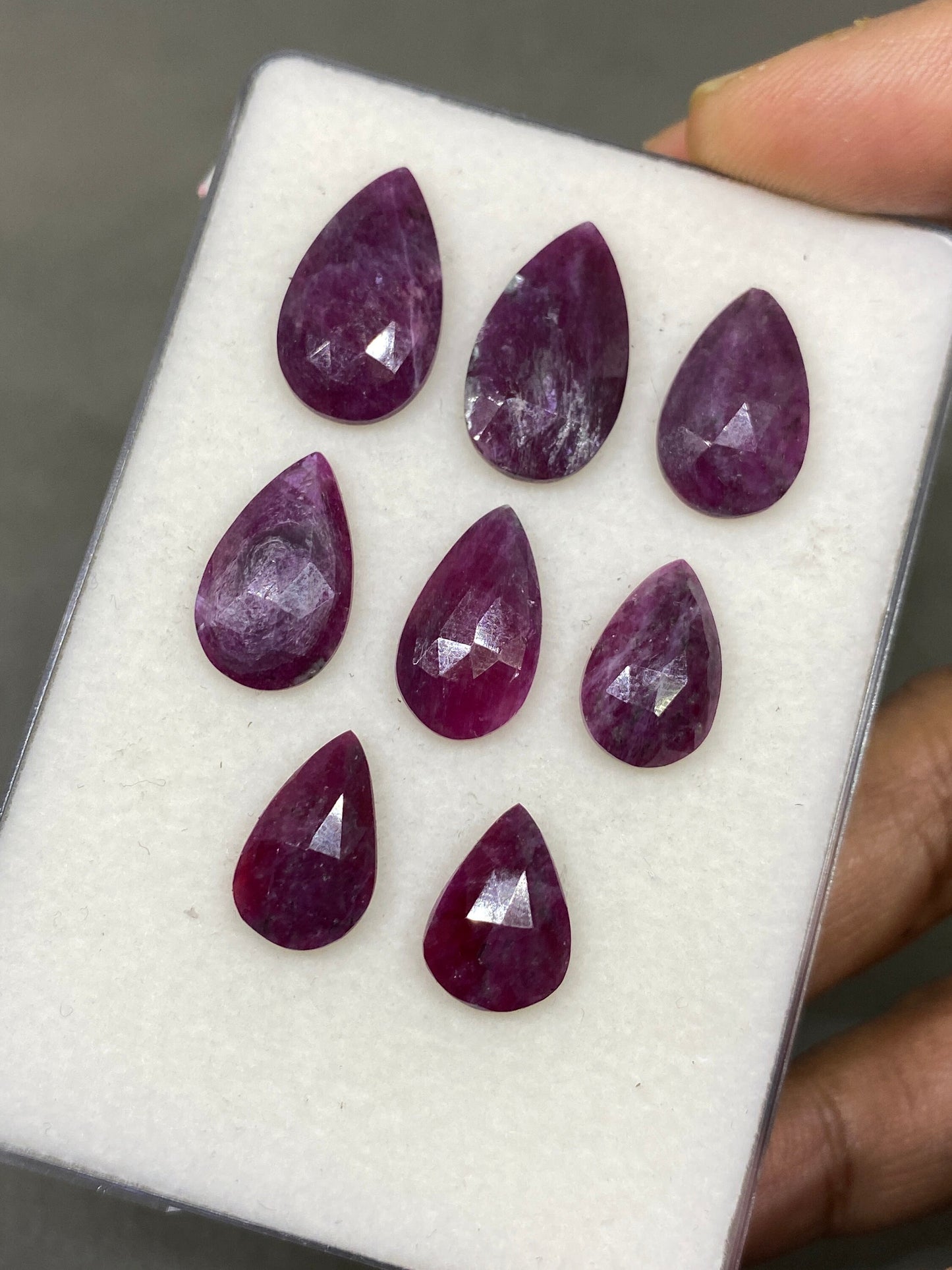 Amazing Rare ruby rosecut pear shape ruby Longido mines ruby wt 45 cts pcs 9 size 11x9mm-20x11mm dark shade ruby rosecut