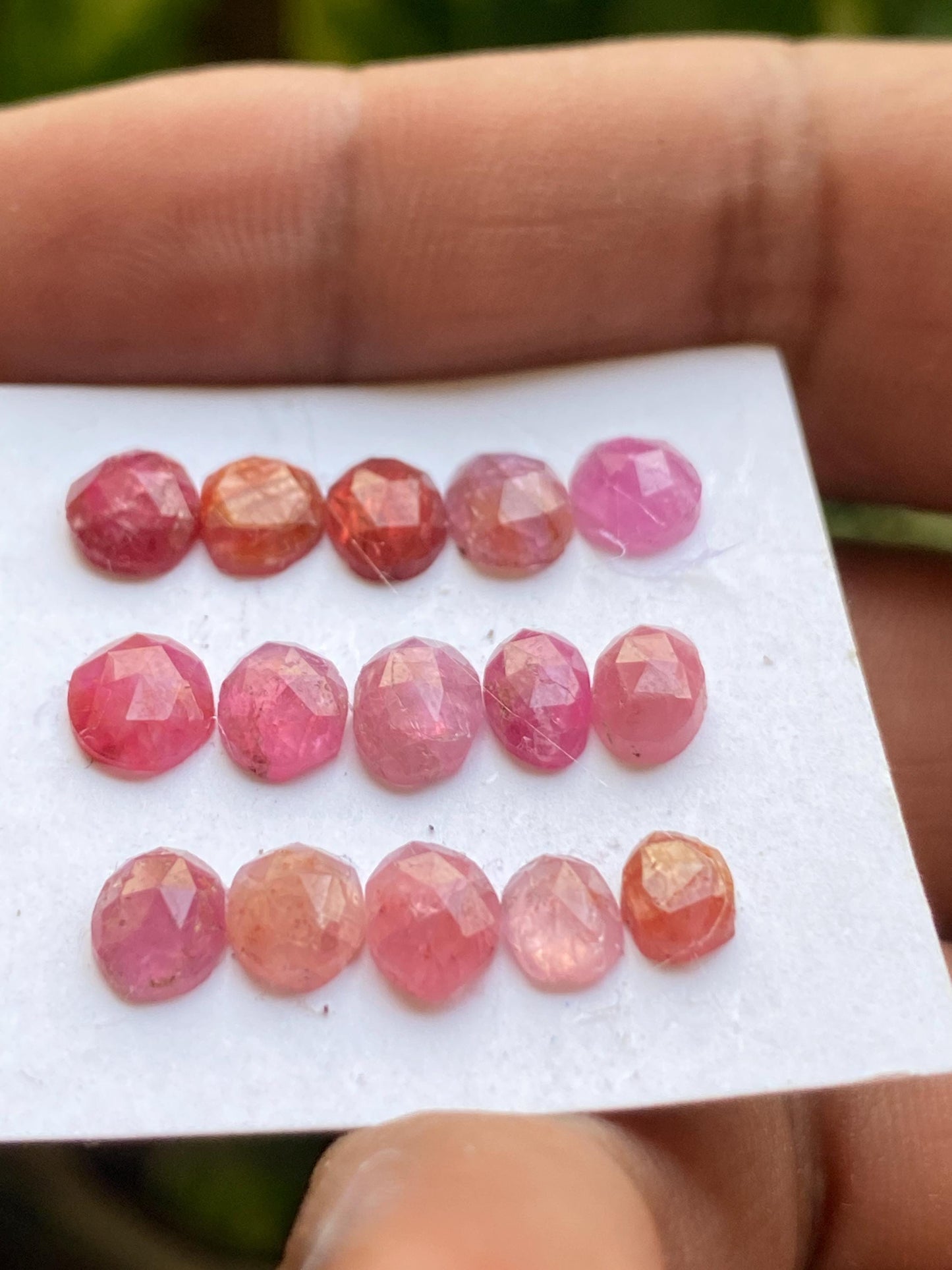 Rare natural mozambique ruby rosecut lot  mix shapes pcs 15 wt 15.5 cts size 6x4.5mm-8x6mm  unheated untreated ruby rosecut