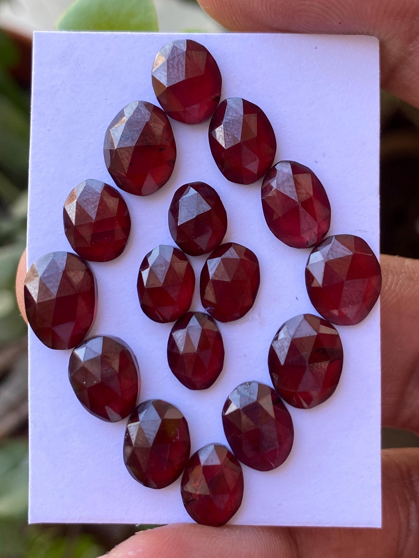 Delightful rare rosecut red garnet fancy garnet rosecut 8.2x6.5mm-10x8mm pcs 16 wt 37.60 cts mix sizes and mix shapes orange garnet rosecut