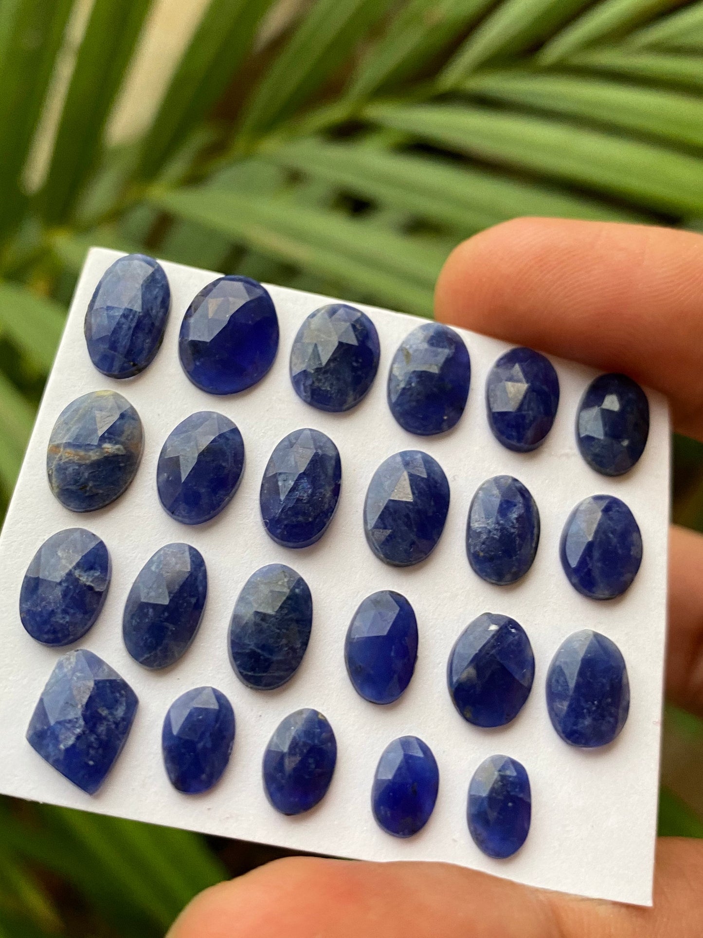 Fascinating Sodalite rosecut mixed shapes wt 25 carats  pcs 23 size 7.5x5-12x7mm natural Sodalite beautiful color Rare Sodalite rosecut