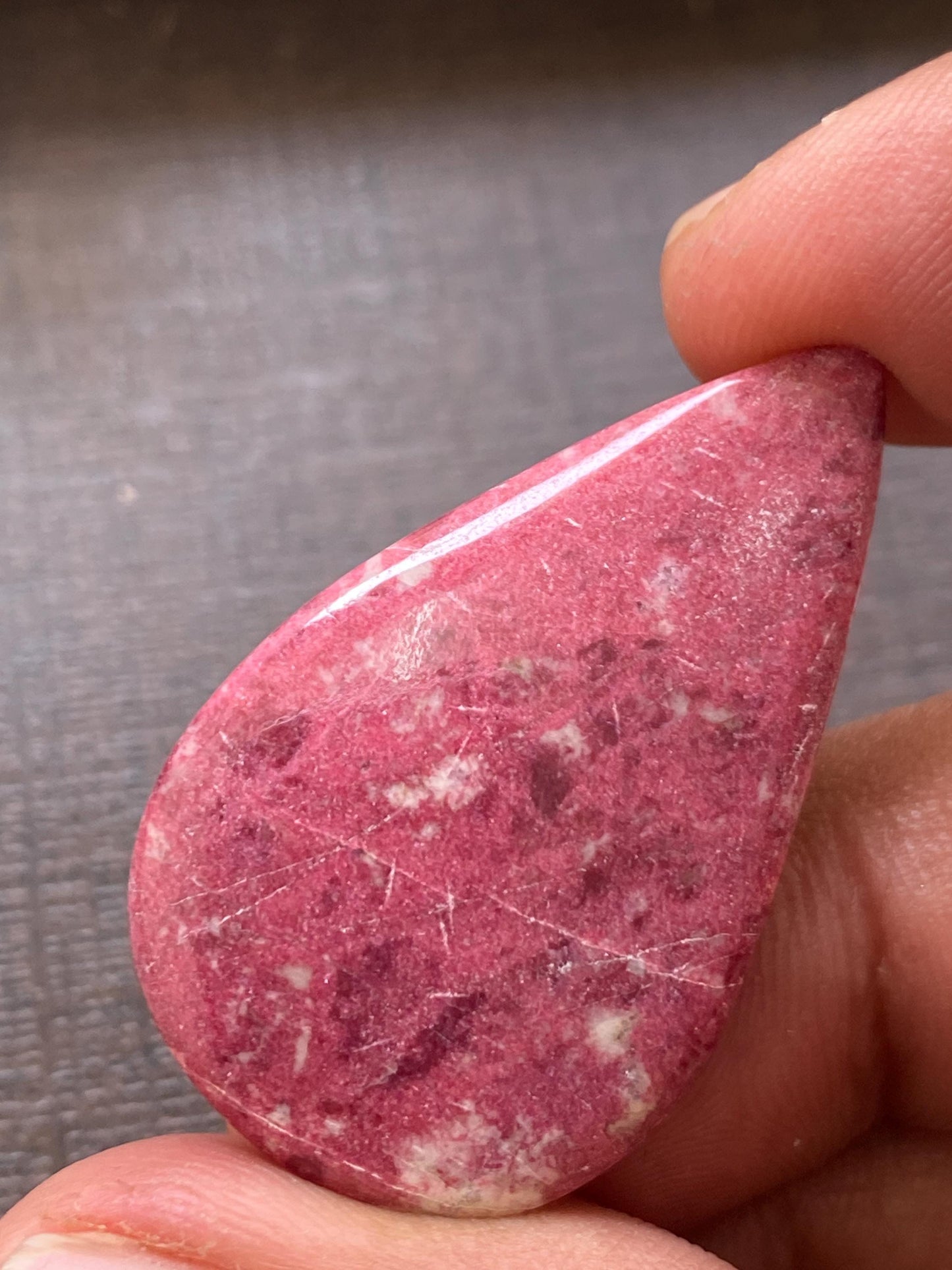 Attractive Thulite Rosaline Norway mines aaa rare huge pear  cabochon wire wrap supply 9.11 grams  53x33mm Thulite cabochon pear cabochon