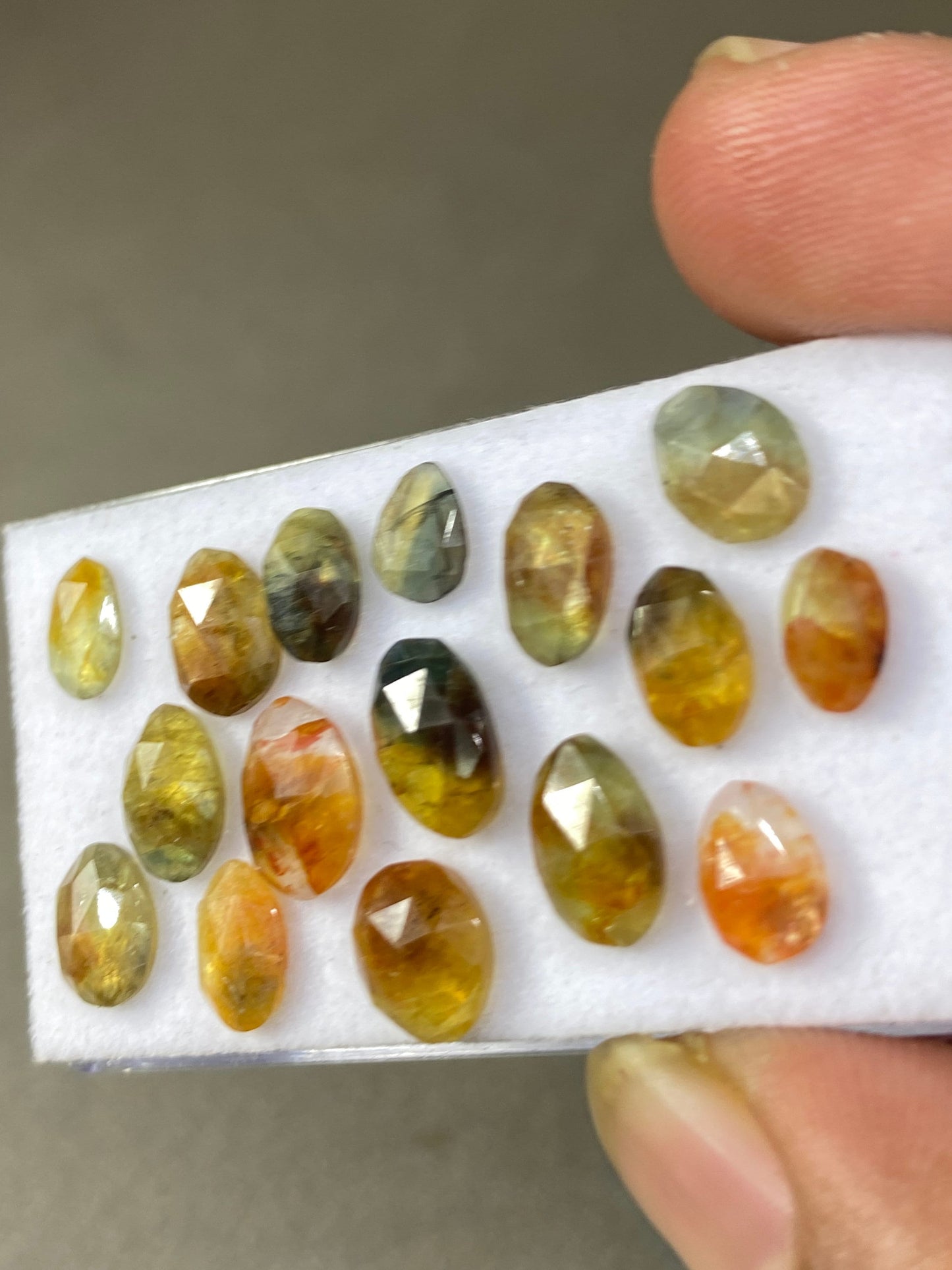 Fascinating rare Nigerian sapphire rosecut colorful Bicolor yellow sapphire lot pcs 16 wt 21 cts 7x4.5mm-9.8x6.8mm rosecut sapphire