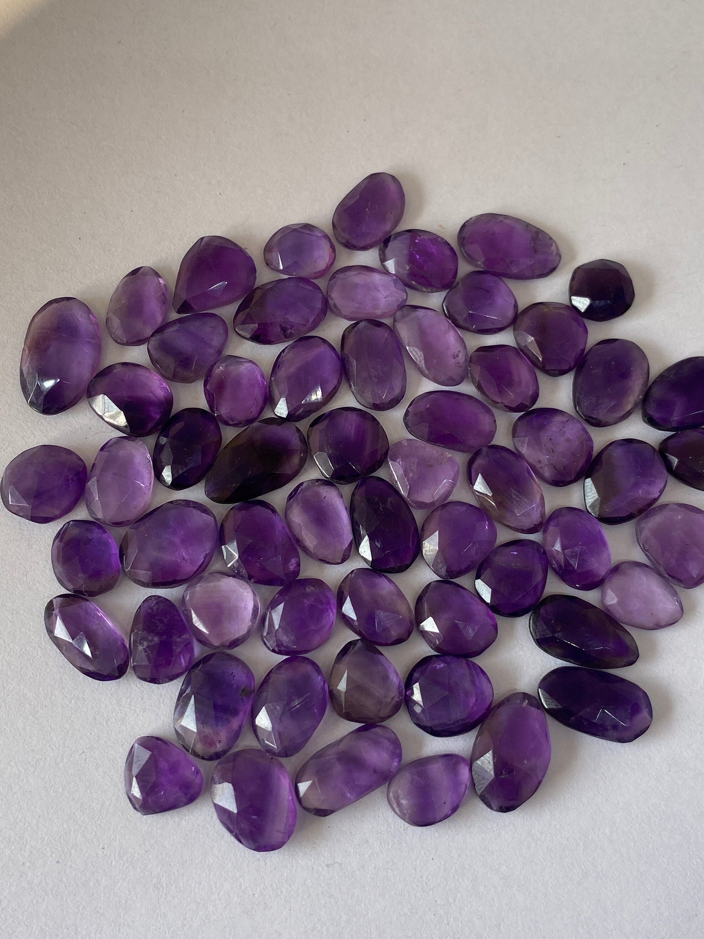 Rare amethyst rosecut fancy shapes size 6mm-9mm rosecut amethyst fancy shape rosecut amethyst unpolished girdle mix sizes