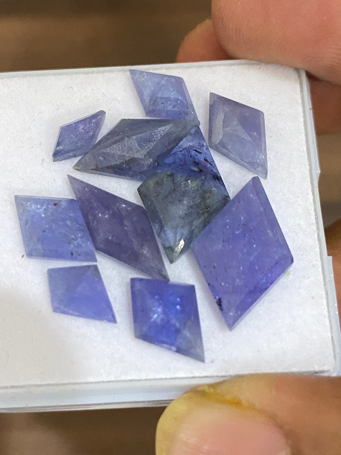 Nice Rare Tanzanite  diamond shape step cuts weight 26  cts  pcs 10 size 8.8x4.5mm-18.4x11mm  Tanzanite  stepcut hexagon