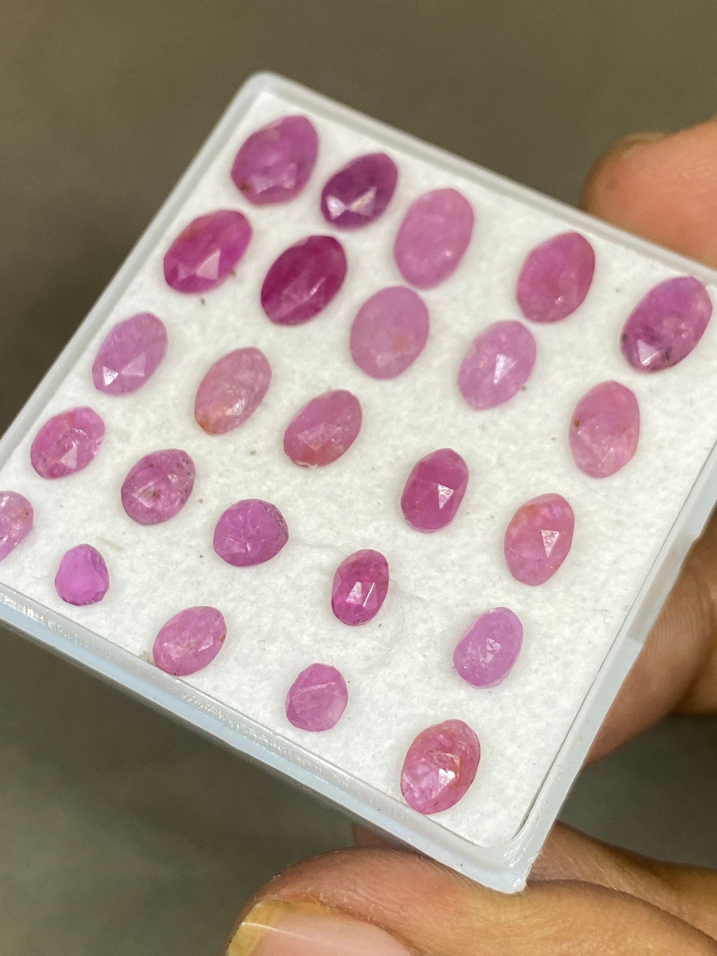 Extremely rare mozambique mines natural ruby pink  rosecut oval pcs 25 wt 23 cts size 4.5x3.8mm-8.4x6mm unheated untreated ruby rosecut