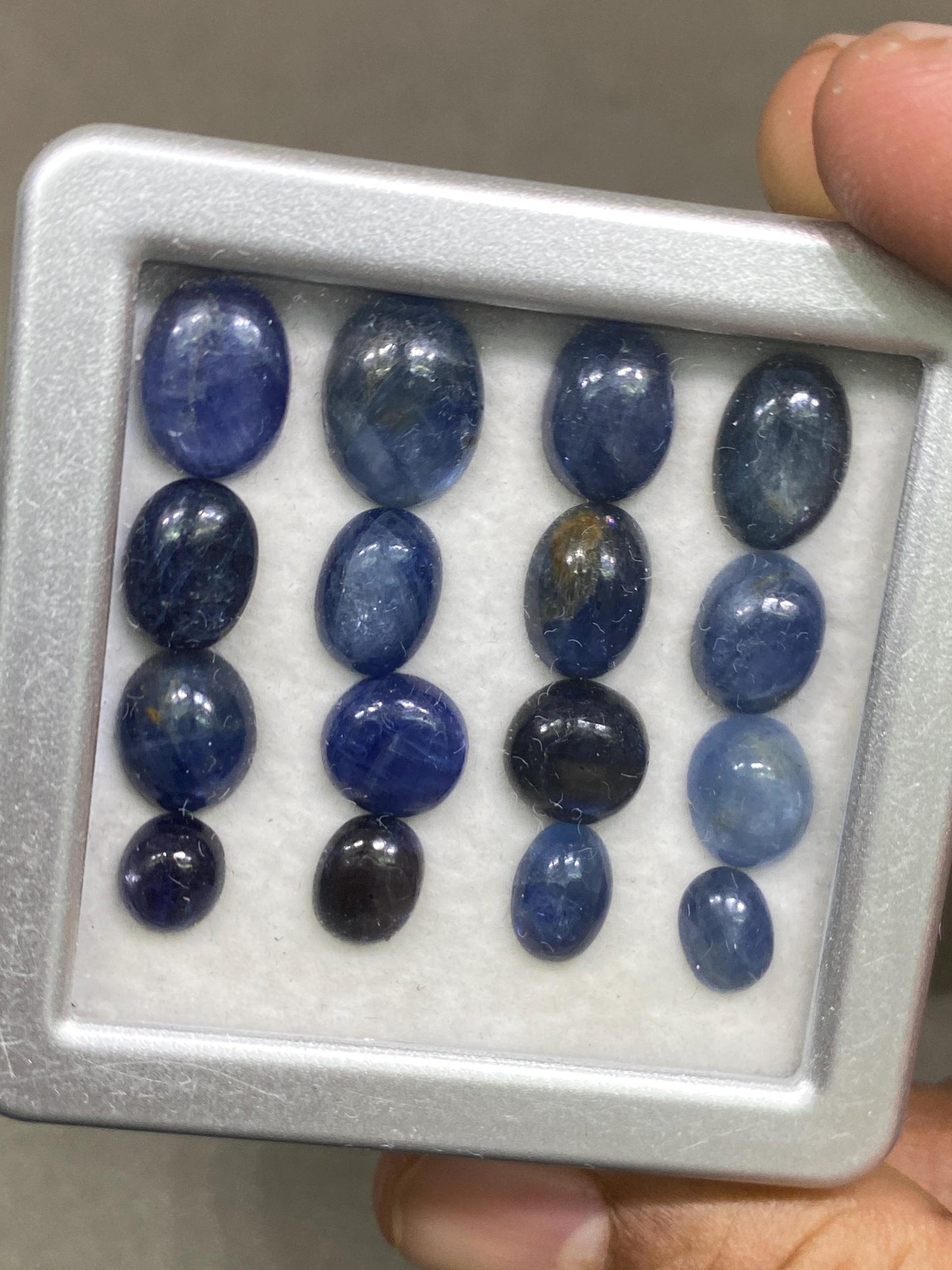 Delightful Burma mines blue sapphire oval cabochon pcs 16 weight 47.90 cts size 7x6-11.8x9.2mm unheated untreated natural sapphire oval