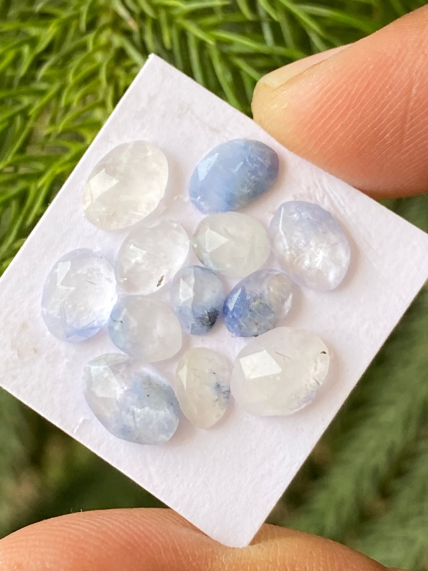 Very rare Dumortierite in quartz rosecut pcs 12 Wt 8.5 cts size 5.5x4.5mm-8.8x5mm  Brazilian mines dumortierite cabochons flatback rosecut