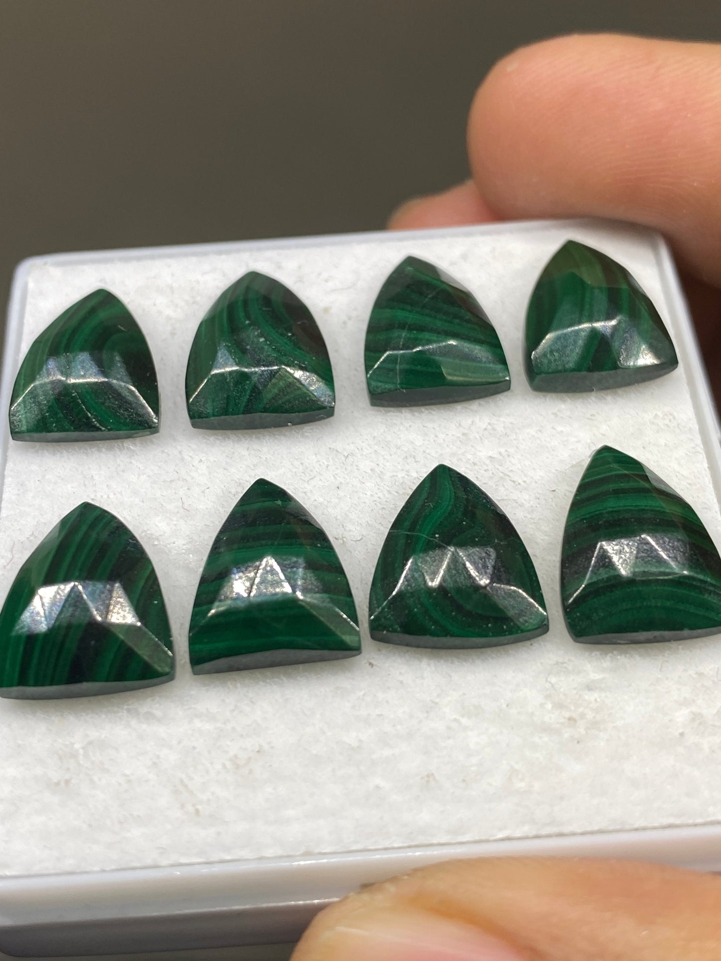 Malachite shield rosecut wholesale lot weight 44 carats pcs 8 size 14x10mm flatback gems malachite shield rosecut