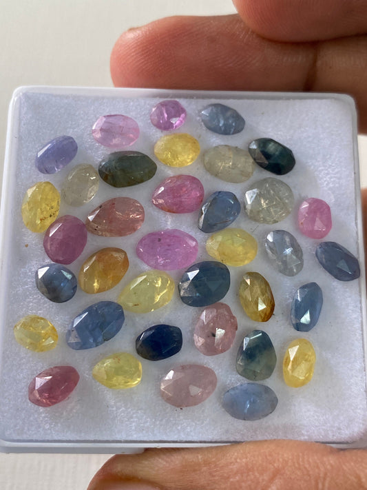 Fabulous rare umba sapphire rosecut multi sapphire lot pcs 36 wt 25 carats small size 5x4.3mm-8.4x5.5mm  rosecut sapphire Umba sapphire