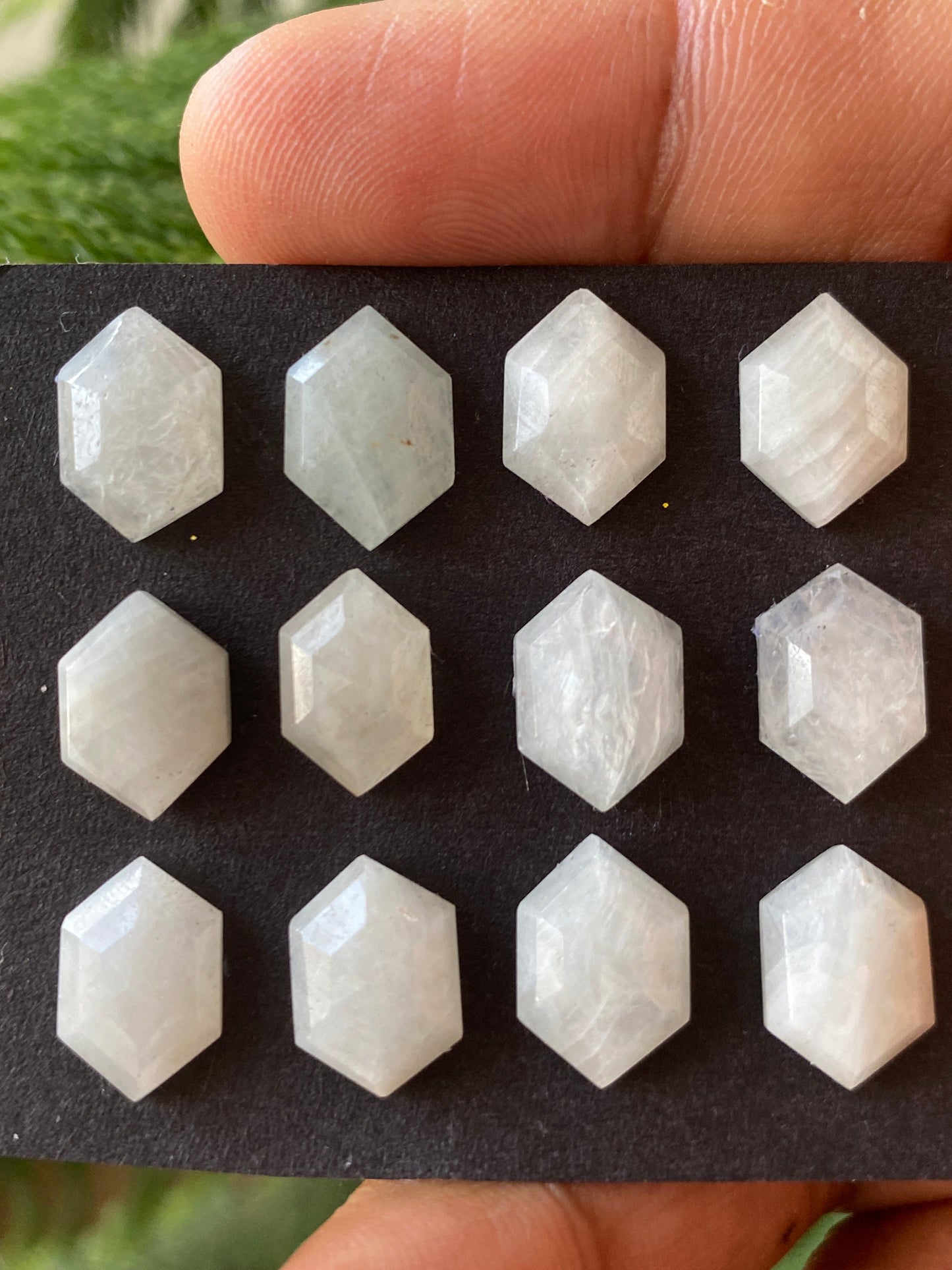 Awesome Rare white multi sapphire hexagon step cuts weight 60 cts  pcs 12 size 12.5x8.3mm sapphire stepcut hexagon flatbacks