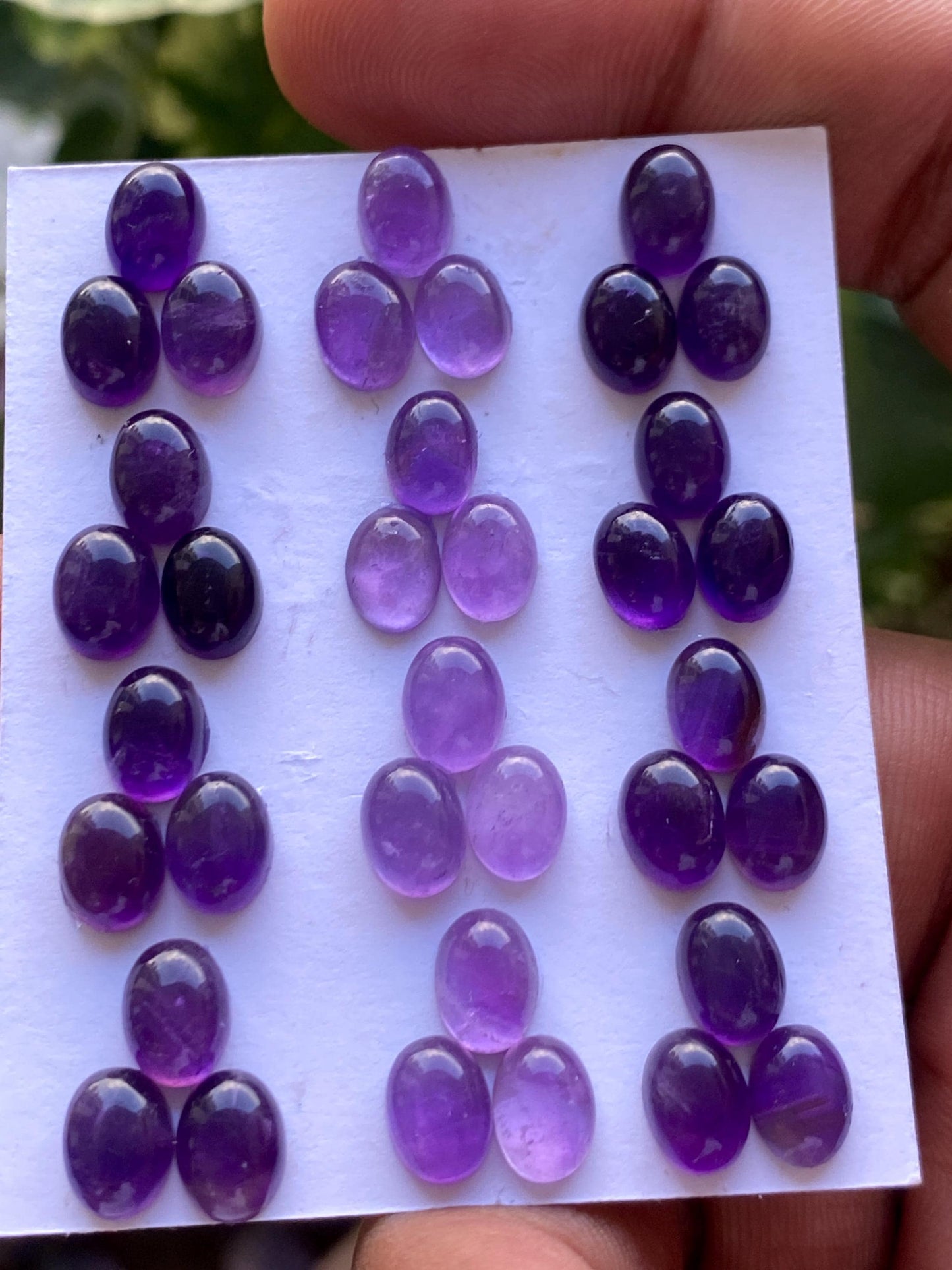 Gorgeous amethyst oval cabochon  pcs 36 wholesale lot weight 38 carats size 8x6mm amethyst cabochons