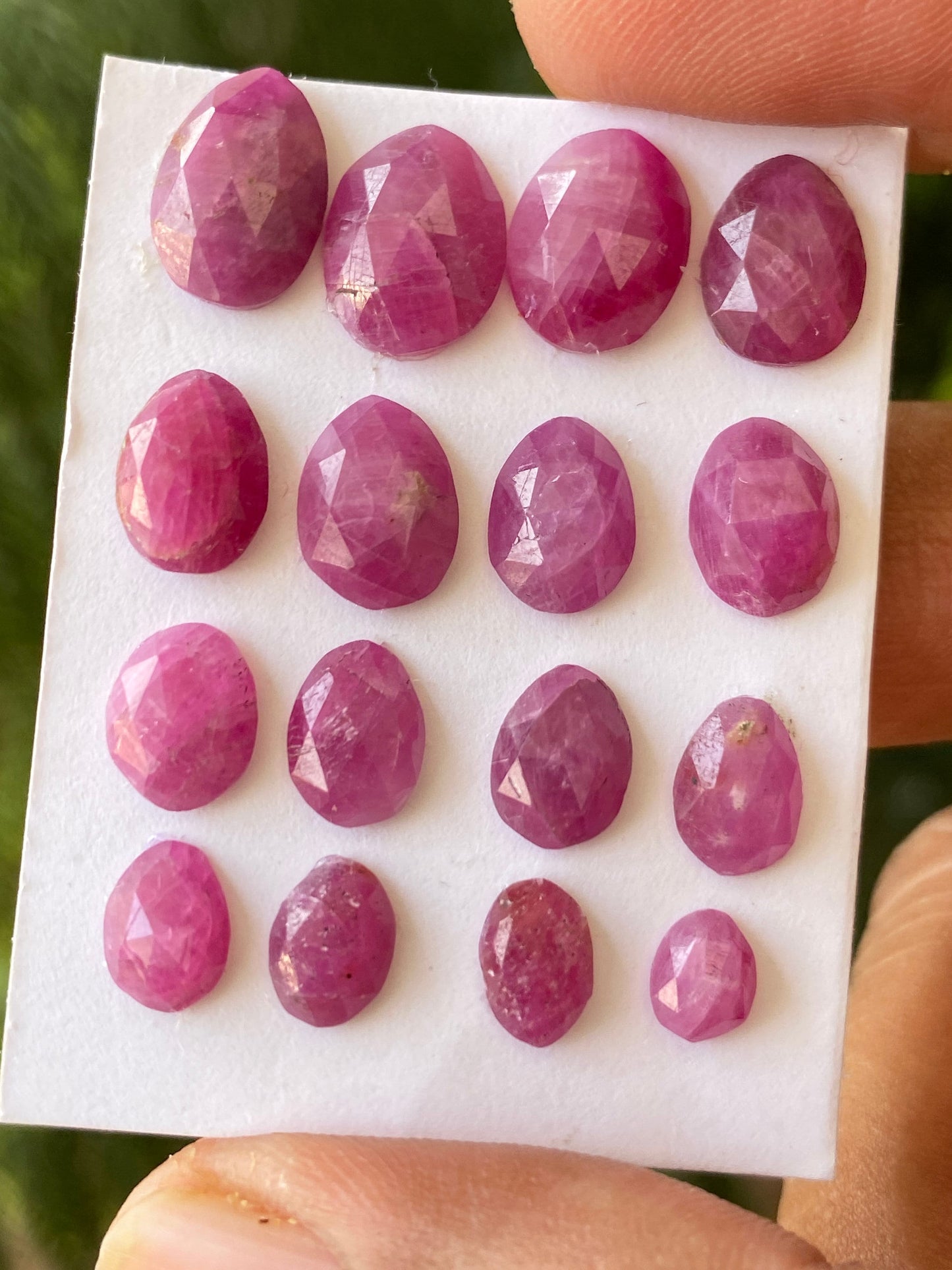 Marvellous Rare natural ruby rosecut lot mix shapes  pcs 16 weight 34 size 6x5-11.5x9mm unheated untreated natural ruby rosecut