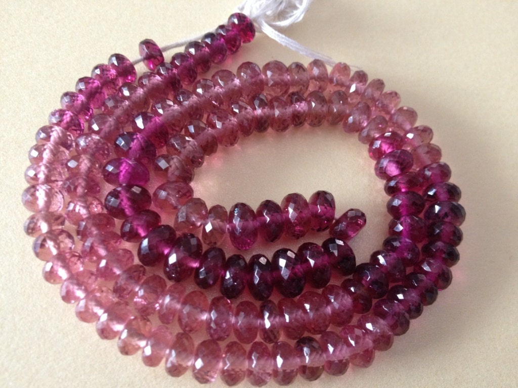 Rubellite pink tourmaline beads hot pink tourmaline rondelles beads AAA Rare Size 5.5-7.5mm wt 150 cts NATURAL hot pink tourmaline necklace