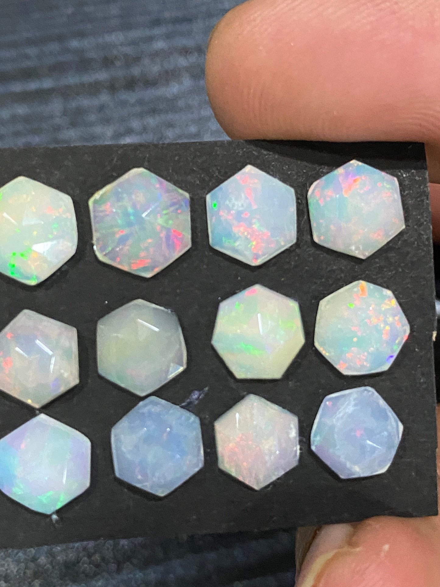 Enchanting Ethiopian opal hexagon rosecut Welo opal rosecut aaa quality wt 9 cts pcs 12 size 8x7mm-9x8mm rosecut fire opal hexagon rosecut