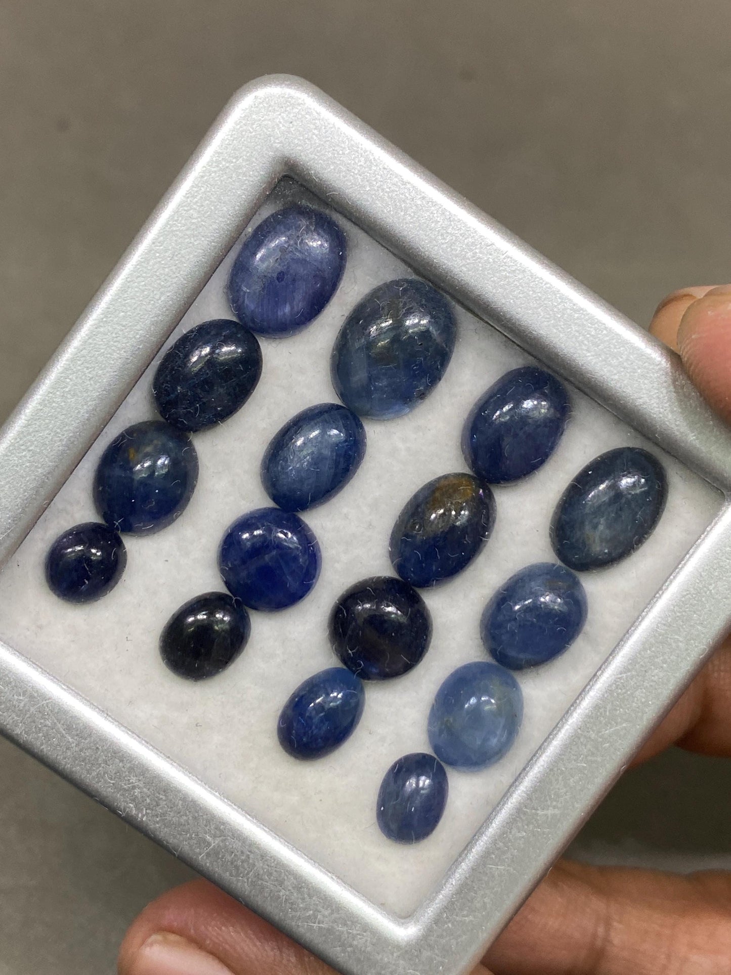 Delightful Burma mines blue sapphire oval cabochon pcs 16 weight 47.90 cts size 7x6-11.8x9.2mm unheated untreated natural sapphire oval