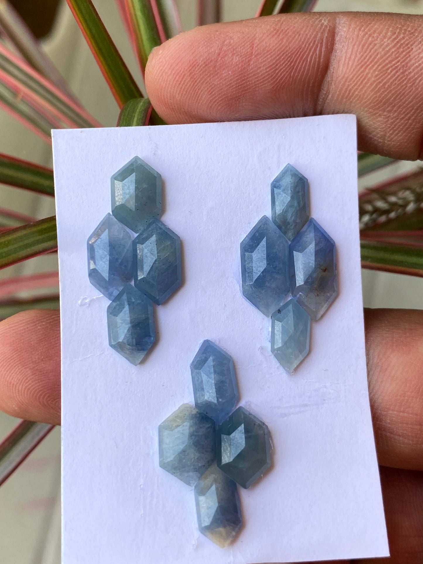 Alluring Rare sky blue sapphire hexagon step cuts  wt 30 cts pcs 12 size 10x5.5-14x7.5mm blue sapphire stepcut hexagon flatback