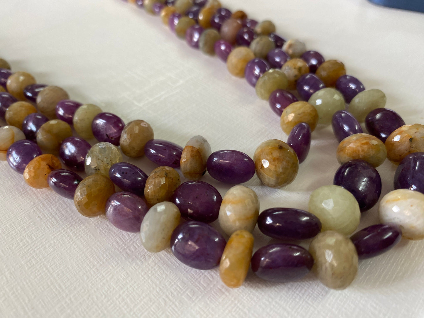 Natural very Rare Yellow sapphire beads purple sapphire oval nuggets  smooth polished size wt 1050 carats  sapphire necklace