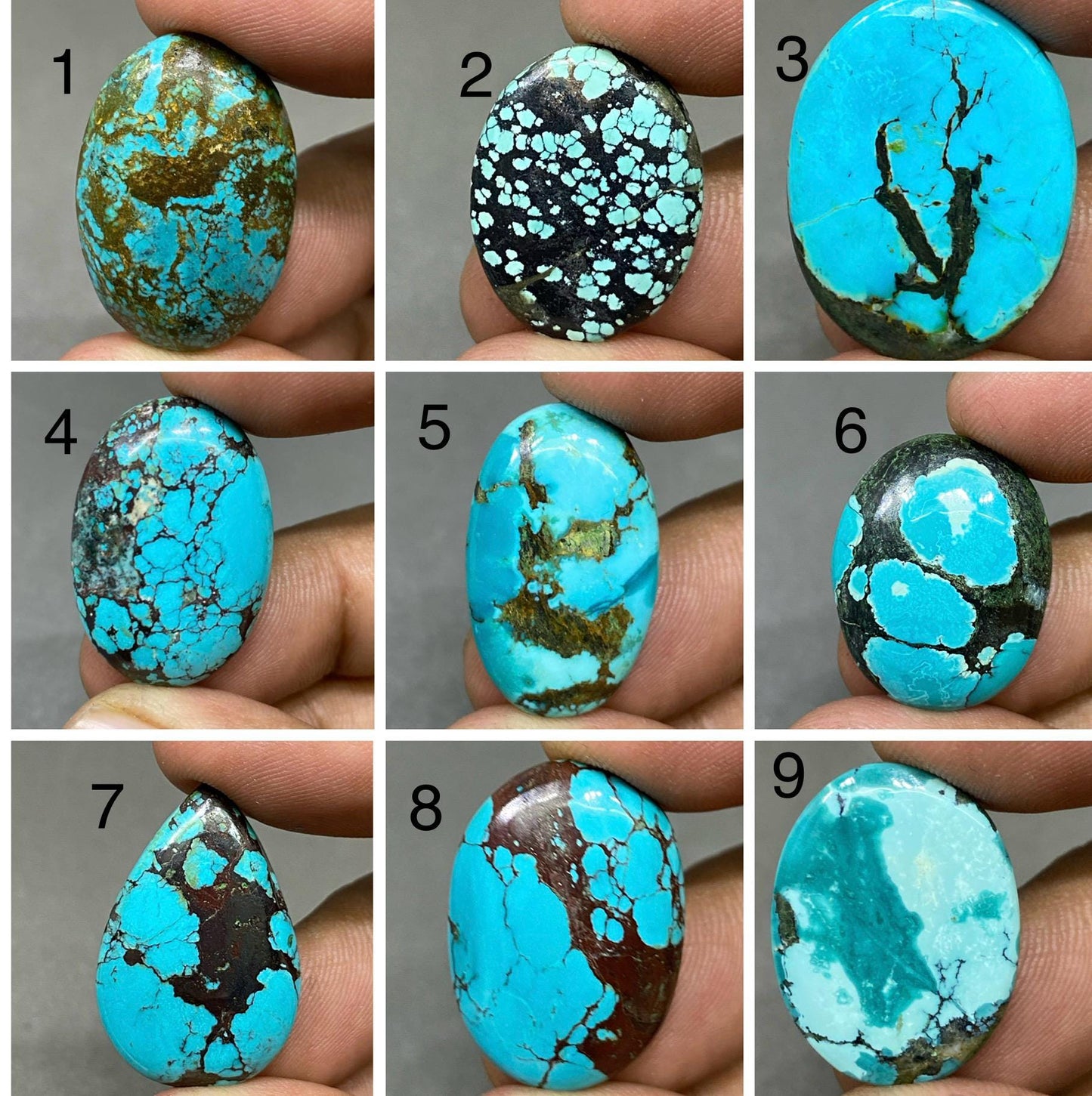 Dazzling Rare hubei Turquoise cabochon natural hubei mines rare pattern  smooth turquoise  turquoise pendant supply