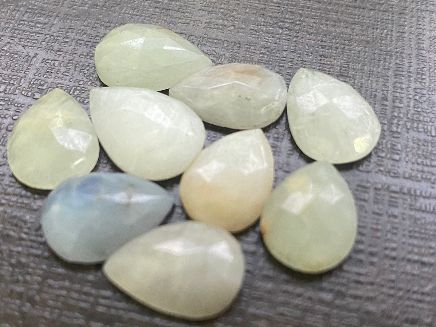 Stunning very rare white sapphire pear rosecuts 13x9-16x11mm wt 48 pcs 9 white sapphire pear shape rosecuts