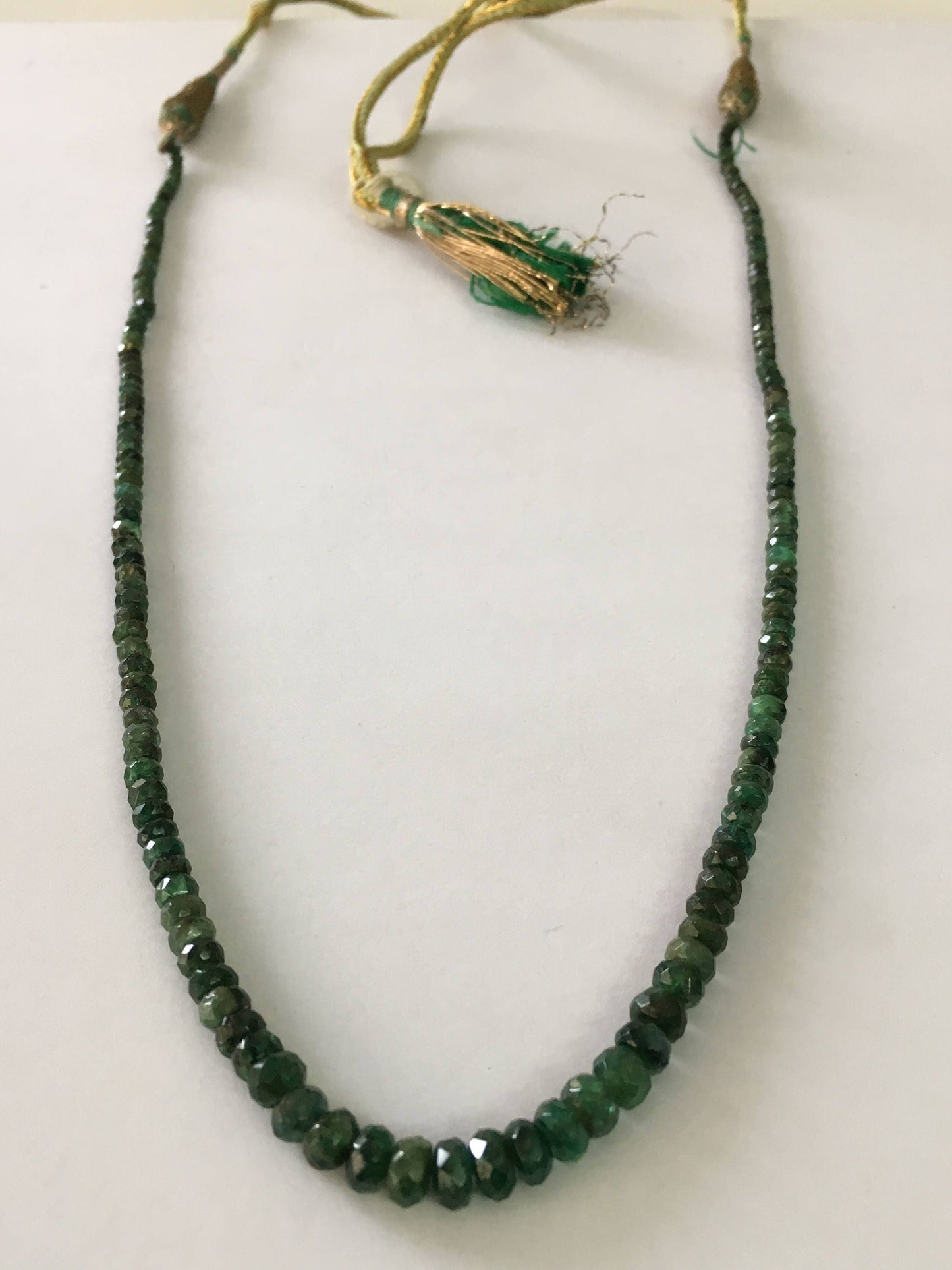 Elegant Dark green  Emerald faceted beads rare necklace 3mm to 6mm faceted emerald beads necklace weight 57.83 length 16 Inches