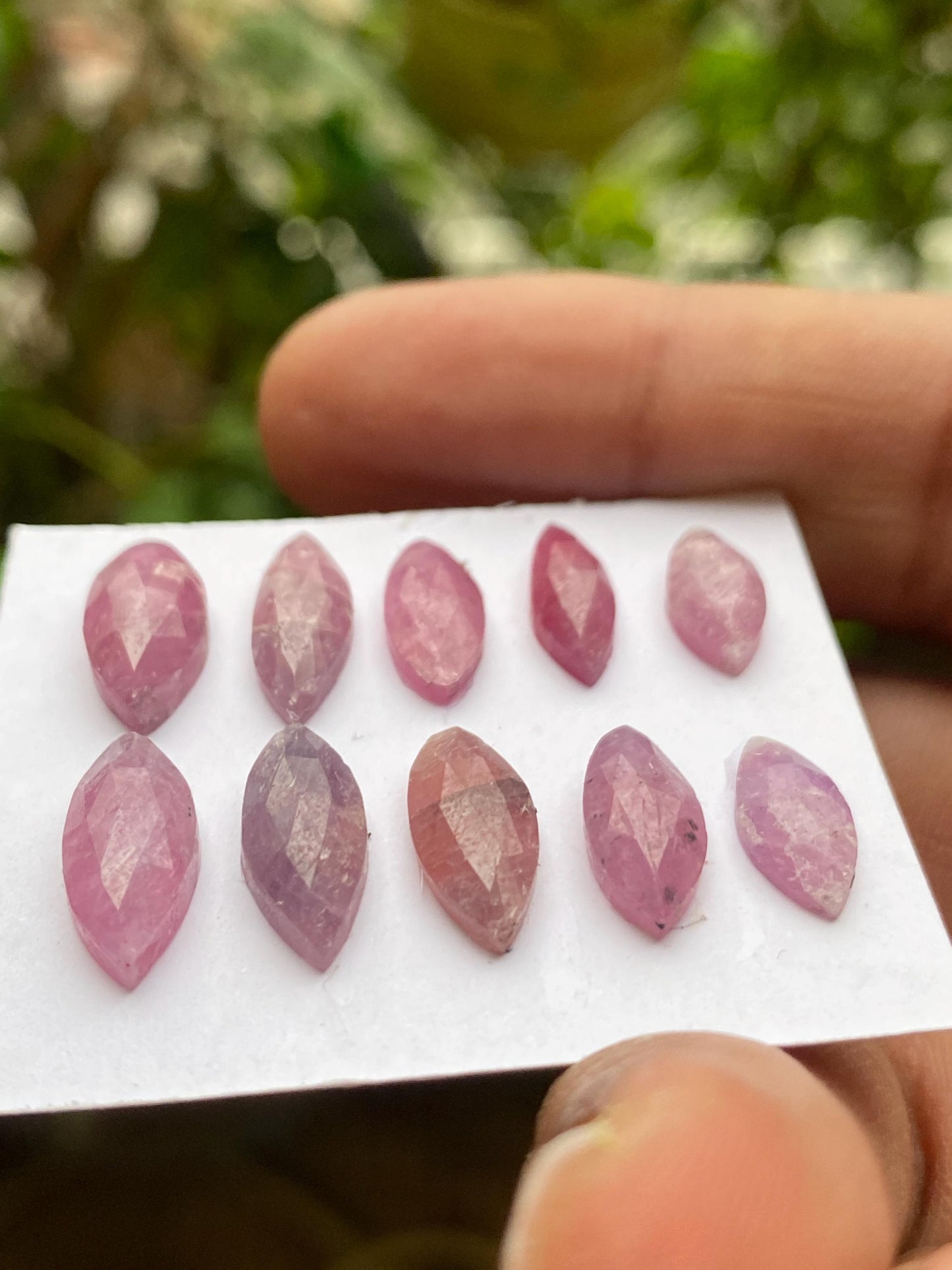 Nice rare natural rosecut pink sapphire wt 37 cts size 12x5-15x7mm Pcs 10 unheated untreated natural ruby rosecut sapphire