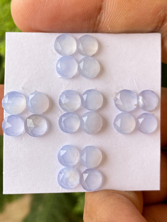 Lovely chalcedony rosecut round shape pcs 20 weight 22 carats size 6.5mm chalcedony round