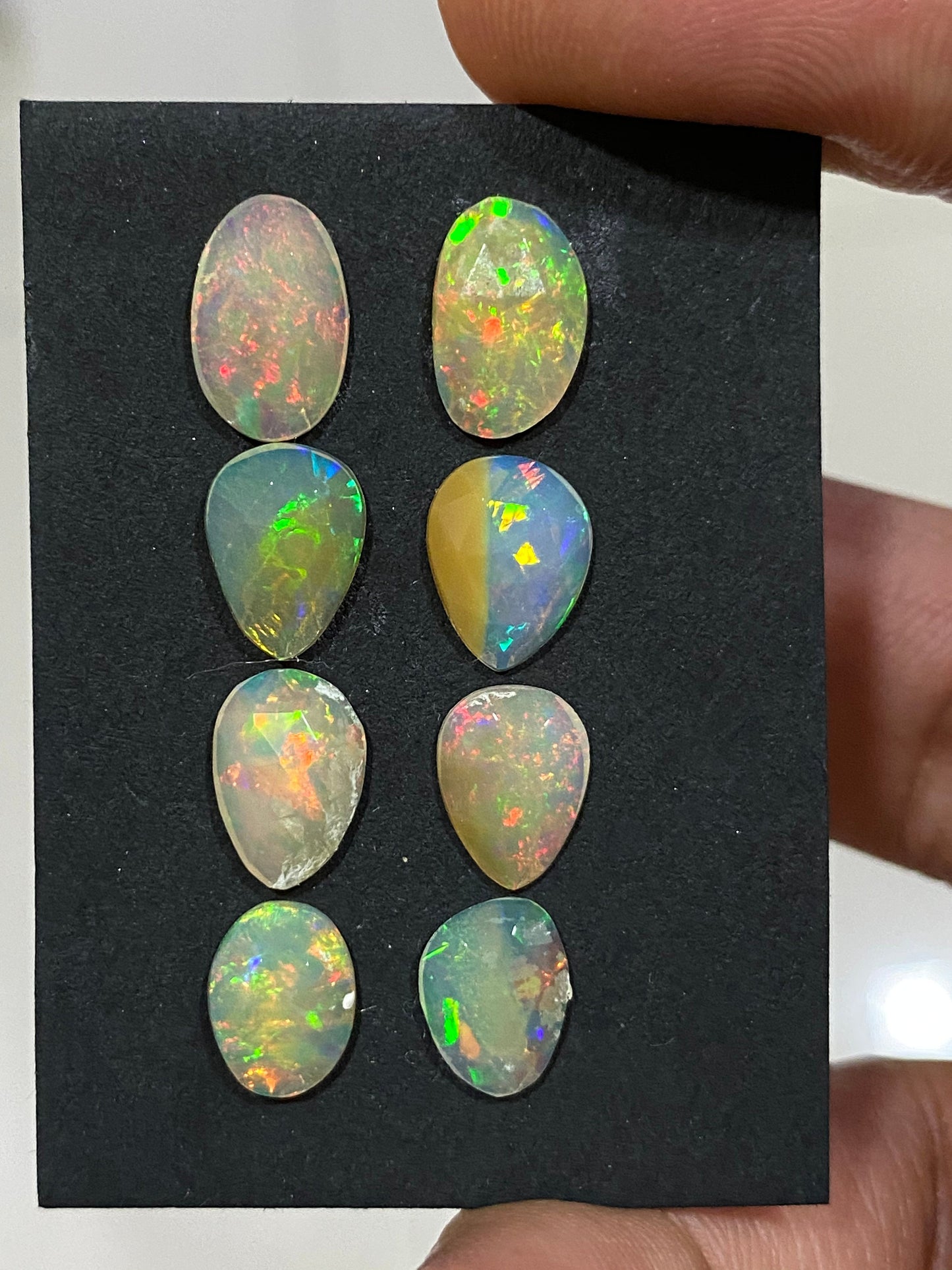 Alluring Ethiopian opal rosecut Welo opal rosecut earrings supply wt 6.5 cts pcs 8 size  rosecut opal beautiful fire natural opal rosecut