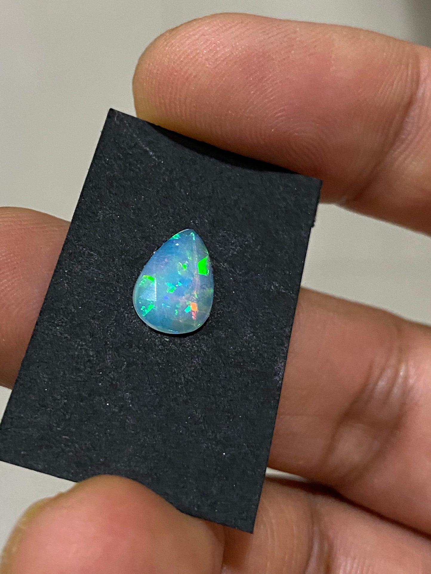 Awesome rare single piece Ethiopian opal rosecut ring green fire Welo opal rosecut pear wt 1 cts size 10.5x7.5mm for a ring opal rosecut