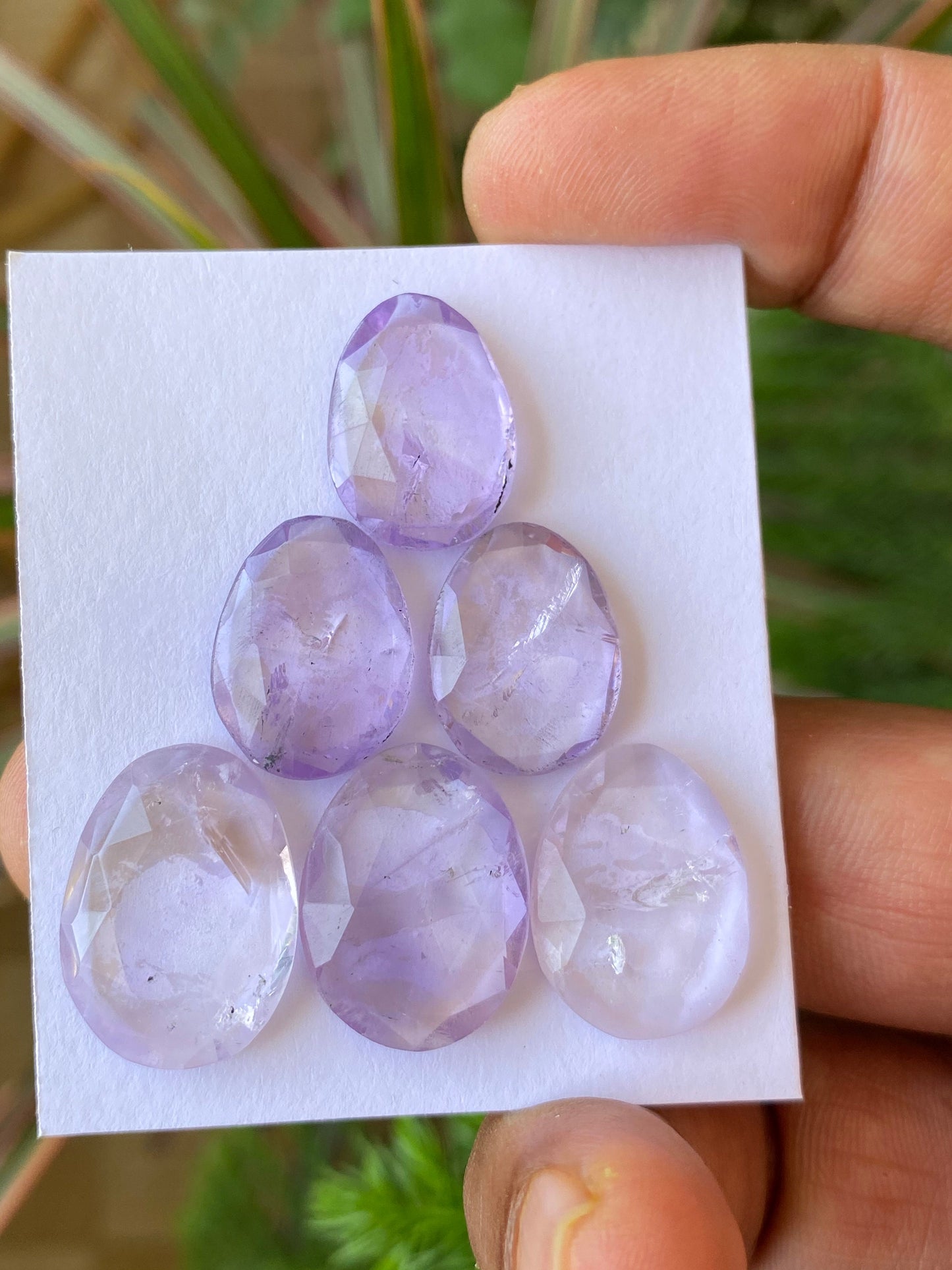 Gorgeous rare Brazilian mines Amethyst big size rosecut wt 58 carats pcs 6 size 17.9x13mm-21x15.5mm Ametrine rosecut lot large size