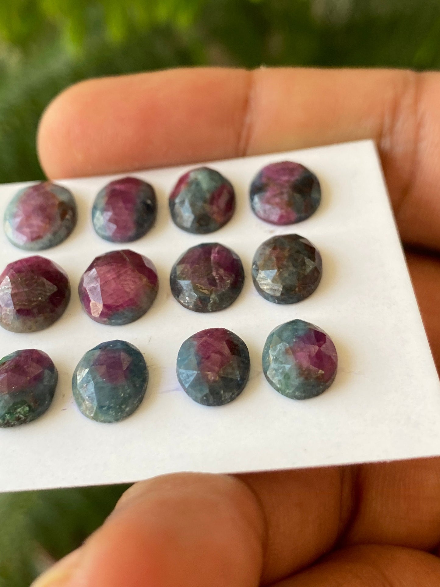 Lovely rare natural ruby fuschite rosecut oval lot  pcs 12 wt 35 cts size 9x7mm-11x9mm unheated untreated ruby rosecut