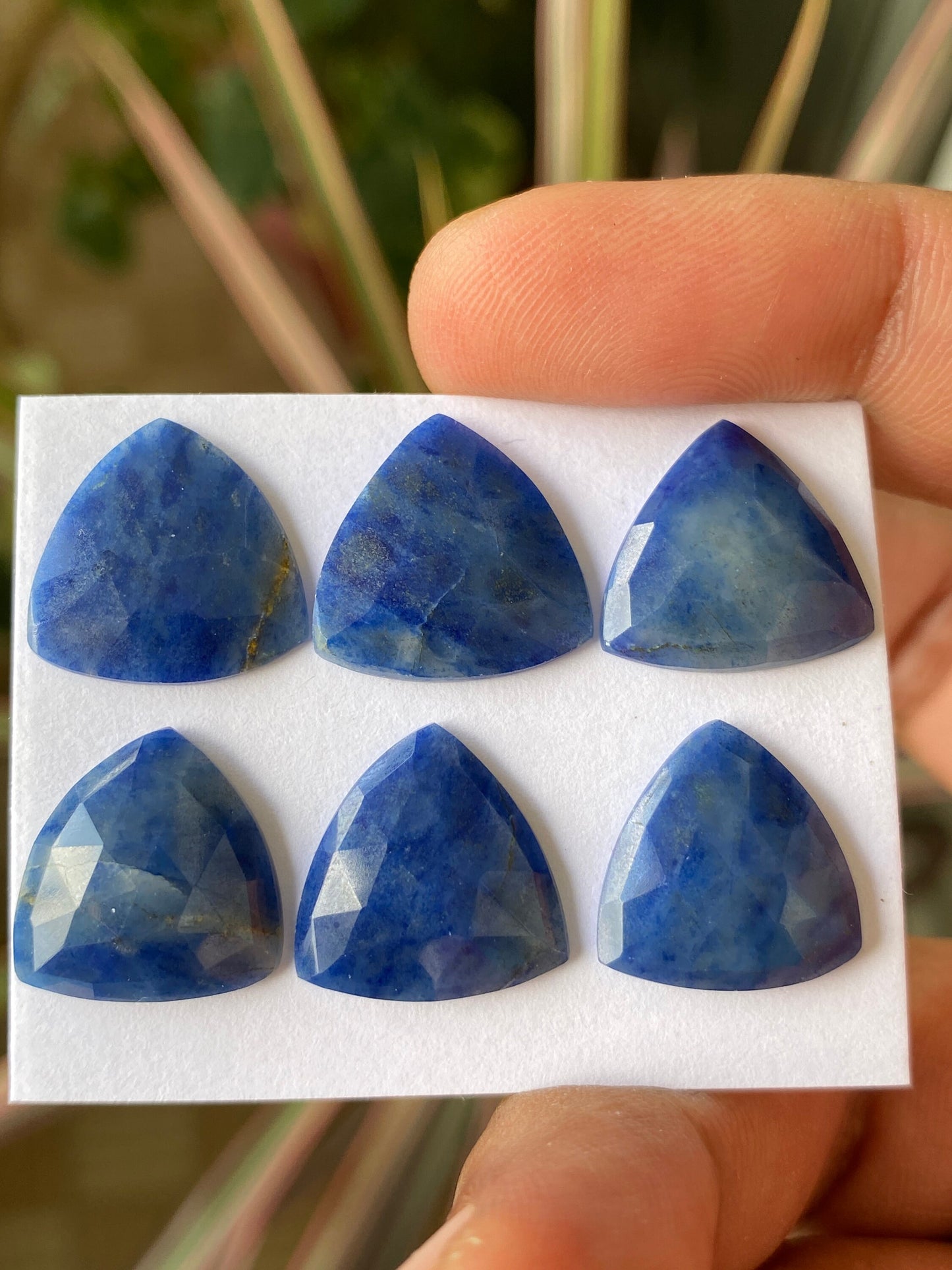 Dazzling Dumortierite rosecut trillion wholesale lot rosecut dumortierite flatback gems