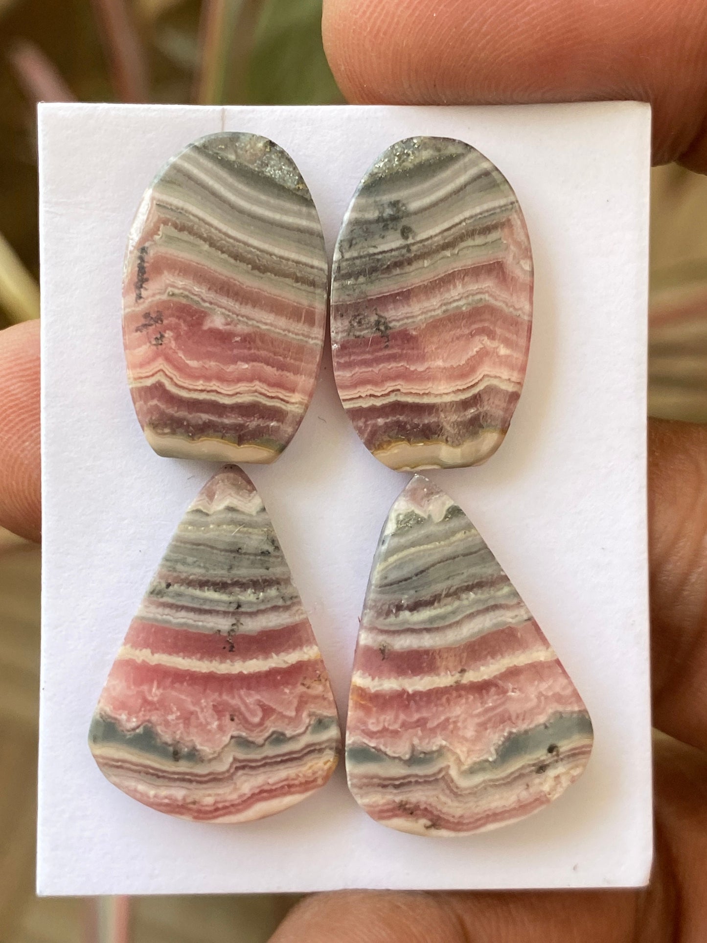 Stunning Rhodochrosite cabochons lot beautiful designer fine quality weight 60 carats pcs 4 size 21x13-22x16mm rhodochrosite cabochons