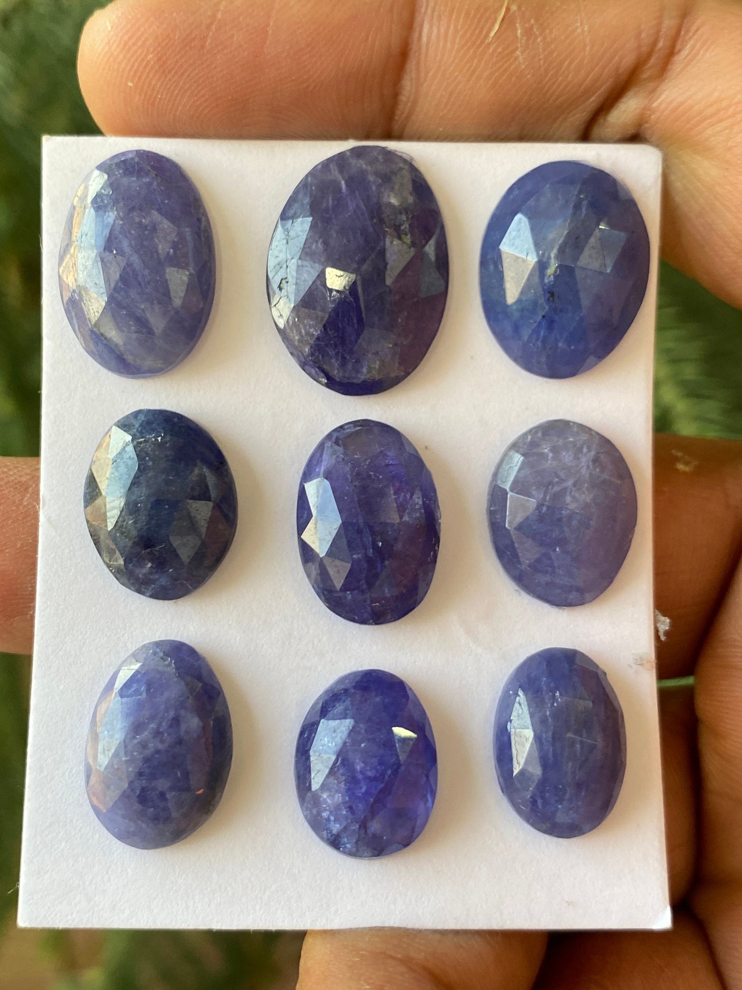 Fascinating  Rare set tanzanite rosecut flats weight 86 carats size 12x10-17x13mm pcs 9 rosecut tanzanites flatback gems