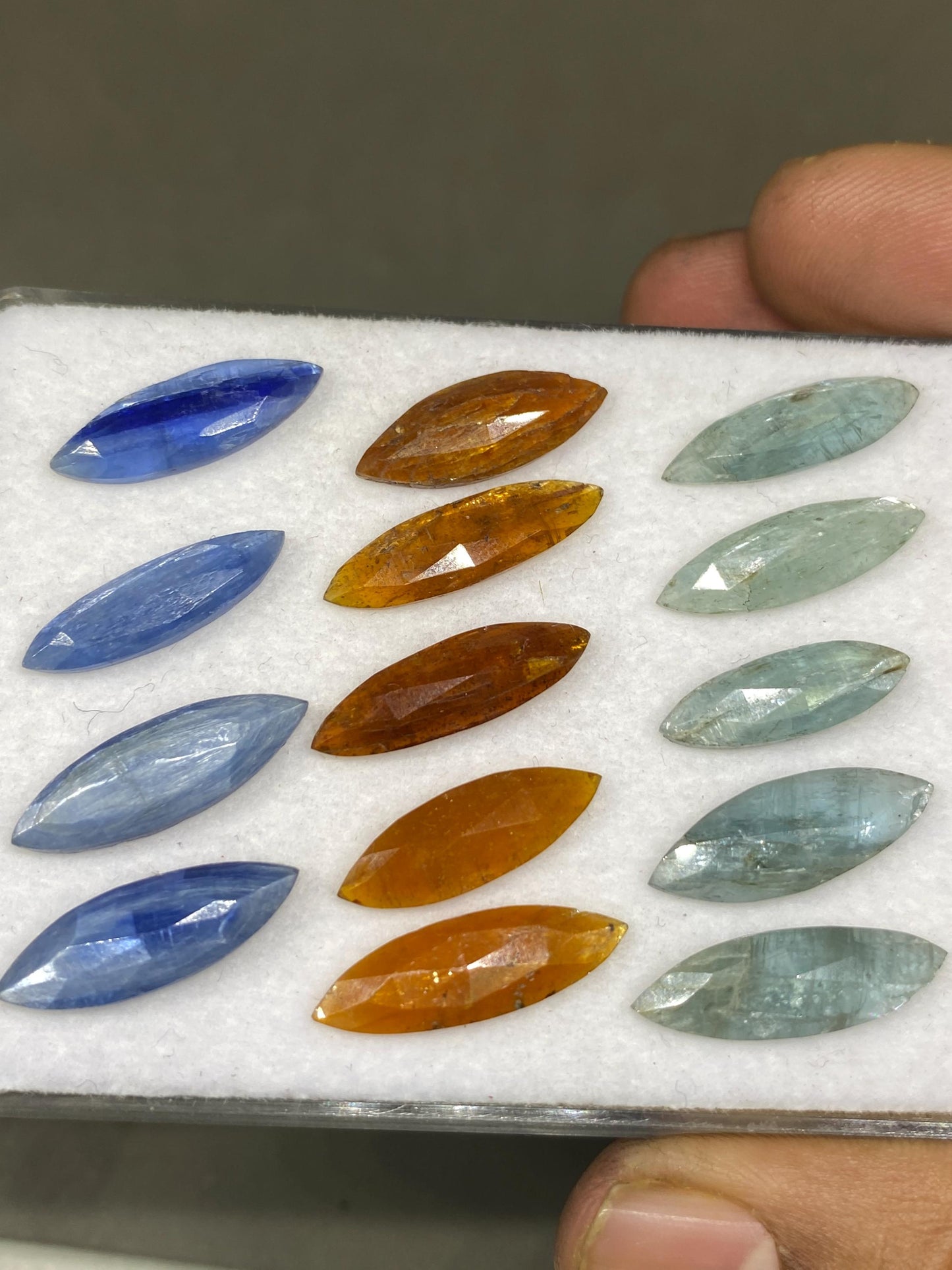 Stunning Rare multi Kyanite rosecut marquise blue orange green kyanite flats fine quality wt carats pcs 14 size good quality rosecut kyanite