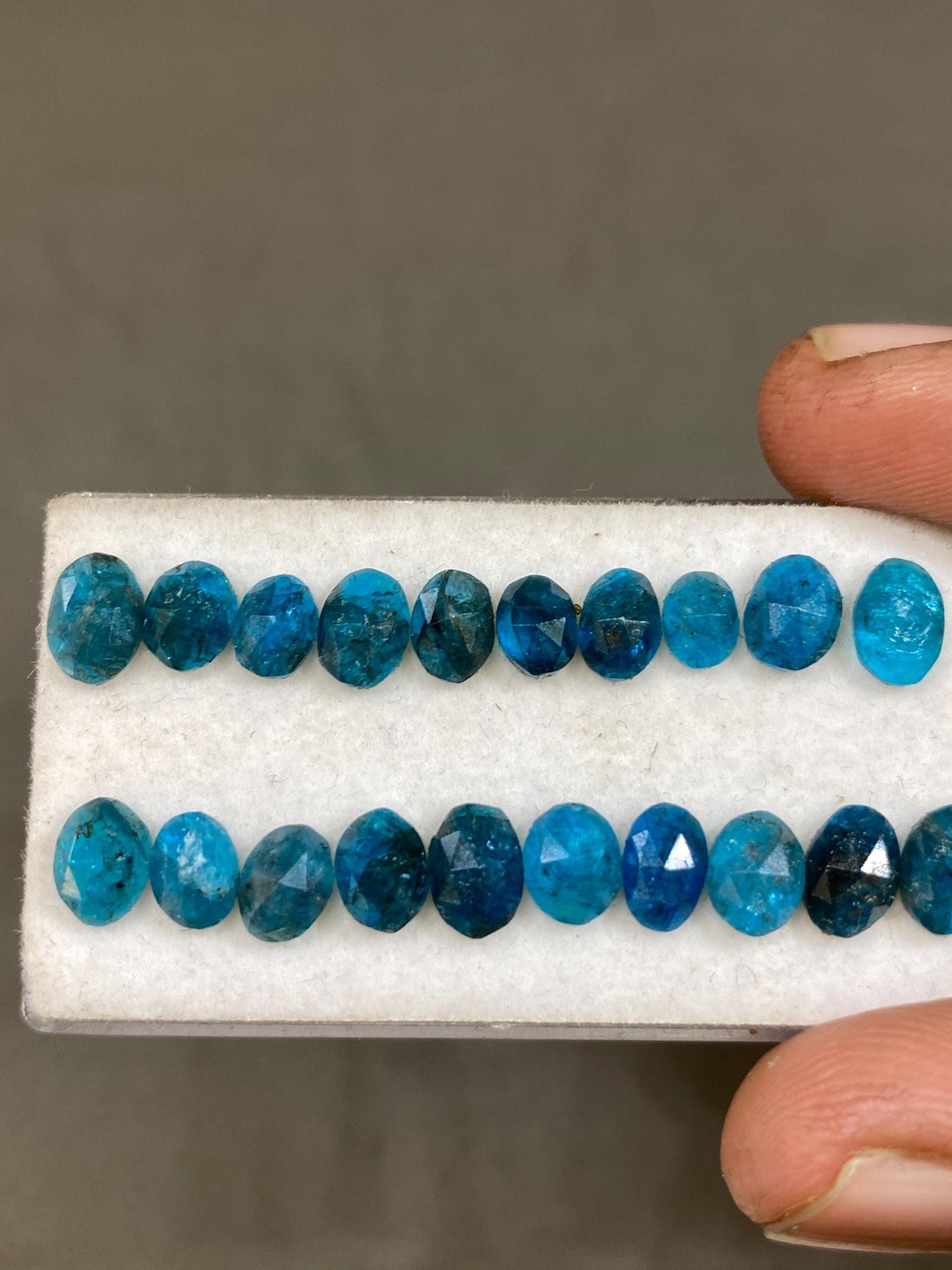 Stunning Neon Blue apatite rosecut wholesale lot wt 15.5 cts pcs 20 size 5x4mm-7x5mm rosecut neon blue apatite flats apatite rosecut