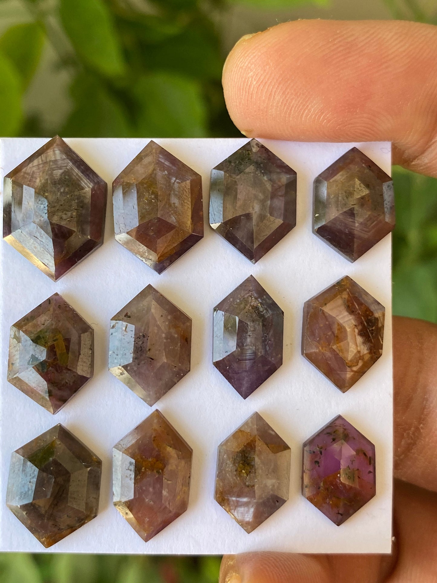 Stunning star sapphire hexagonal fancy step cuts  natural star sapphire step cuts