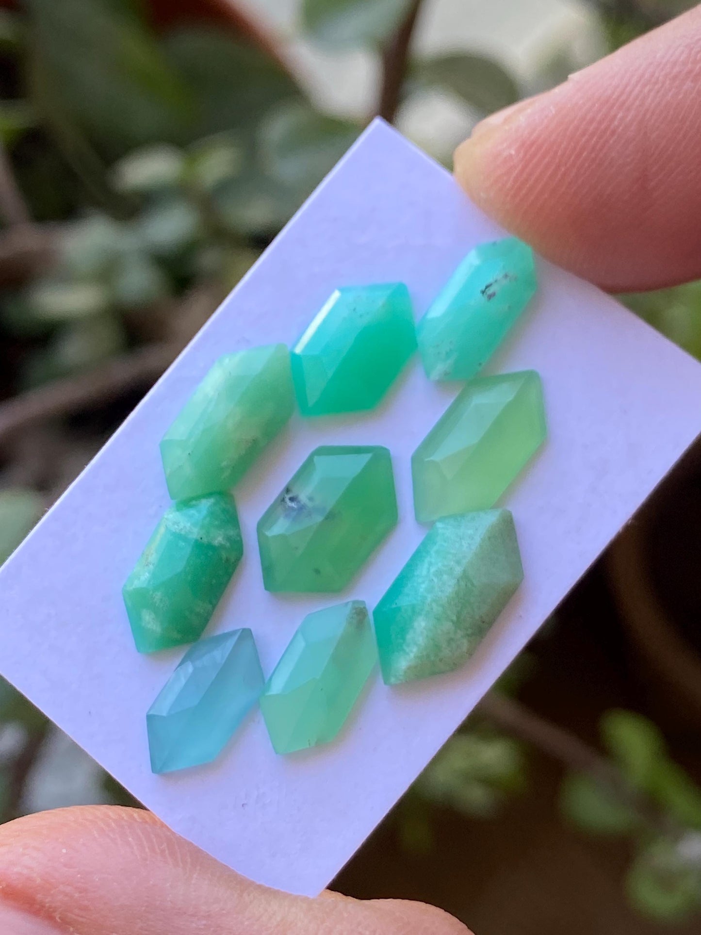 Marvellous chrysoprase hexagon stepcut wholesale lot Pcs 9 weight 10.30 carats size 10x5mm-12.8x6.3mm chrysoprase stepcut