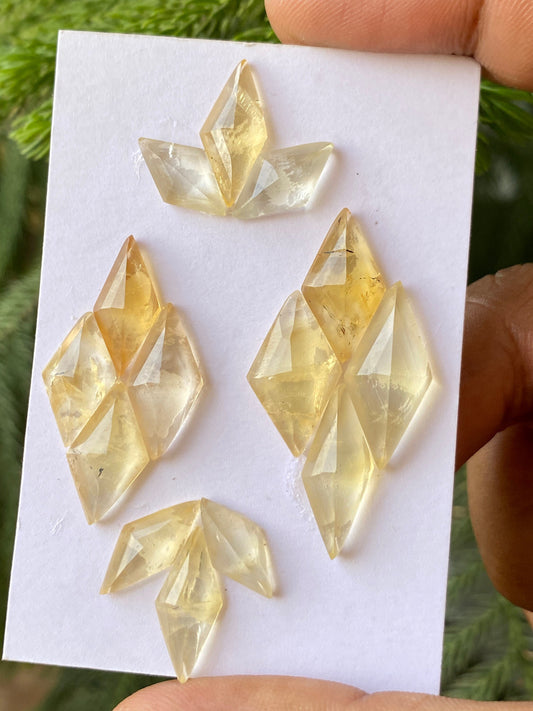 Gorgeous citrine diamond shape step cut weight 44 carats pcs 14 size 15x8-23x9mm citrine hexagon shape stepcut