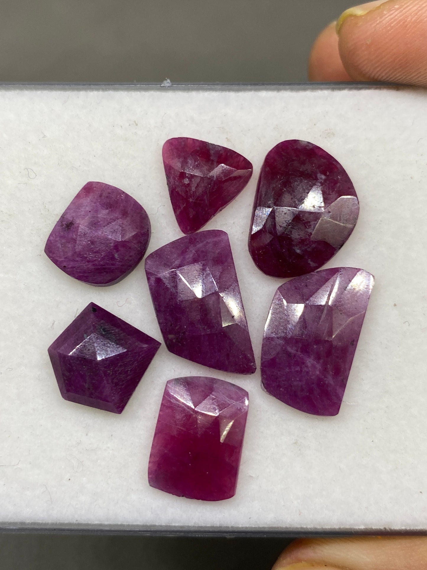 Stunning Rare star sheen ruby rosecut mix fancy shape ruby Longido mines ruby wt 42 carats pcs 7 size 12x11mm-18x11mm silky ruby rosecut