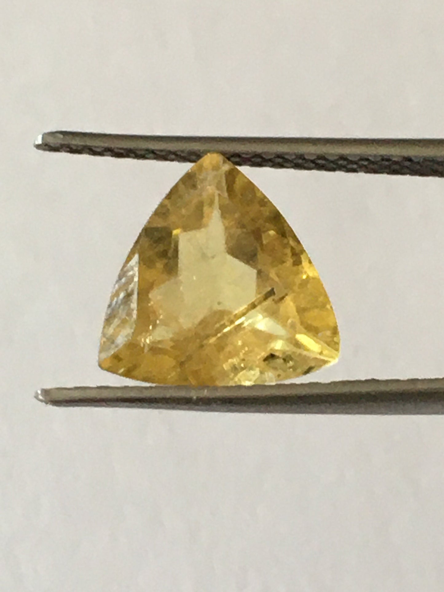 Exquisite rare lemon yellow tourmaline trillion cut wt 2 carats size 9.6mm tourmaline cut for ring pendant